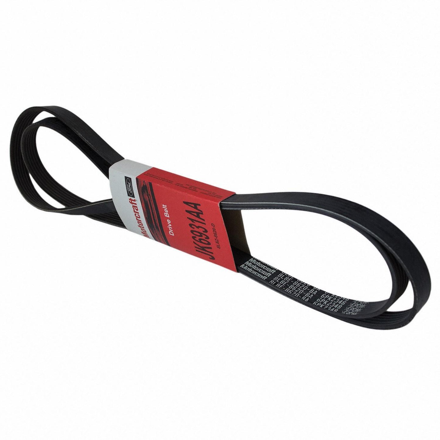 Angle View of Accessory Drive Belt MOTORCRAFT JK6931AA