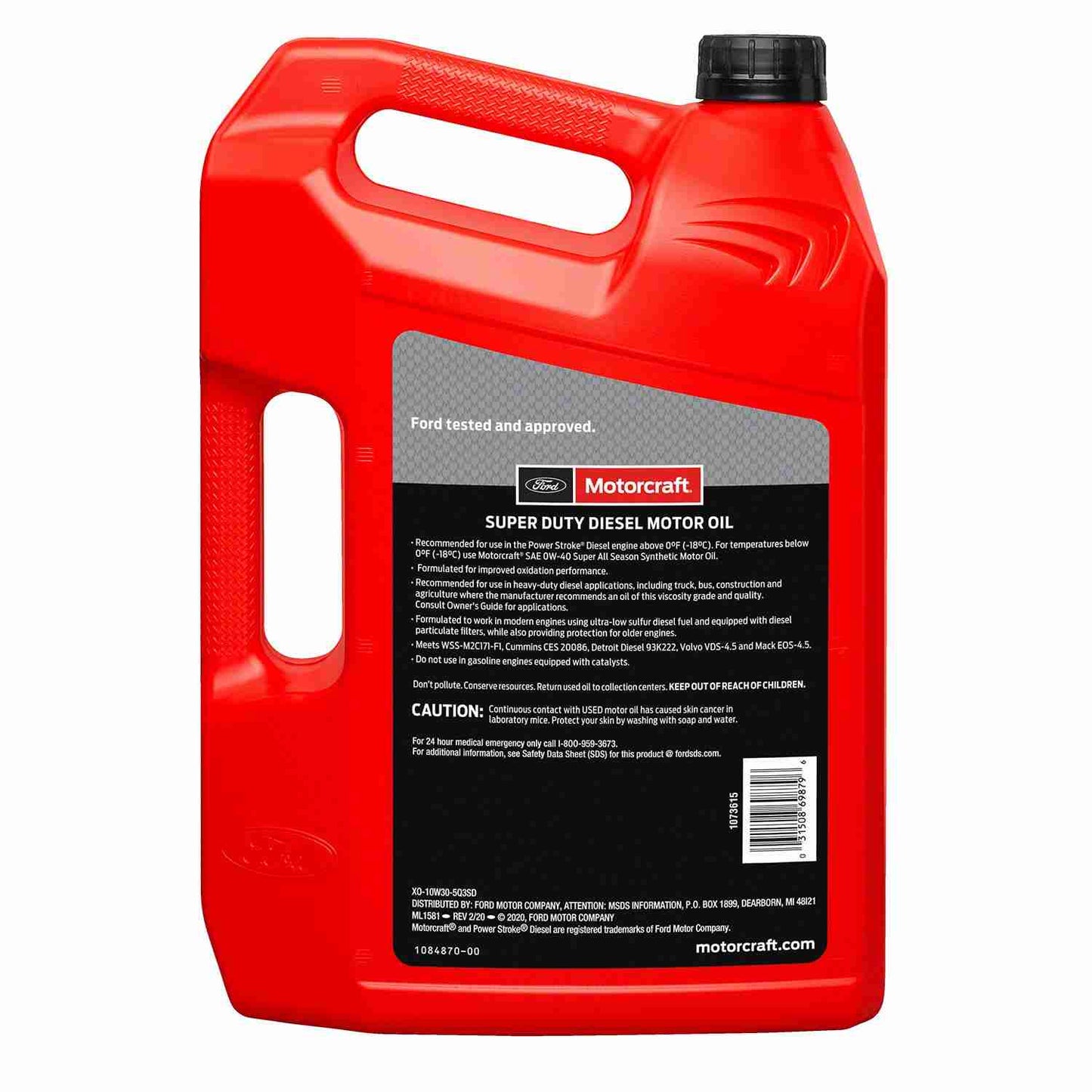 Back View of Engine Oil MOTORCRAFT XO10W305Q3SD