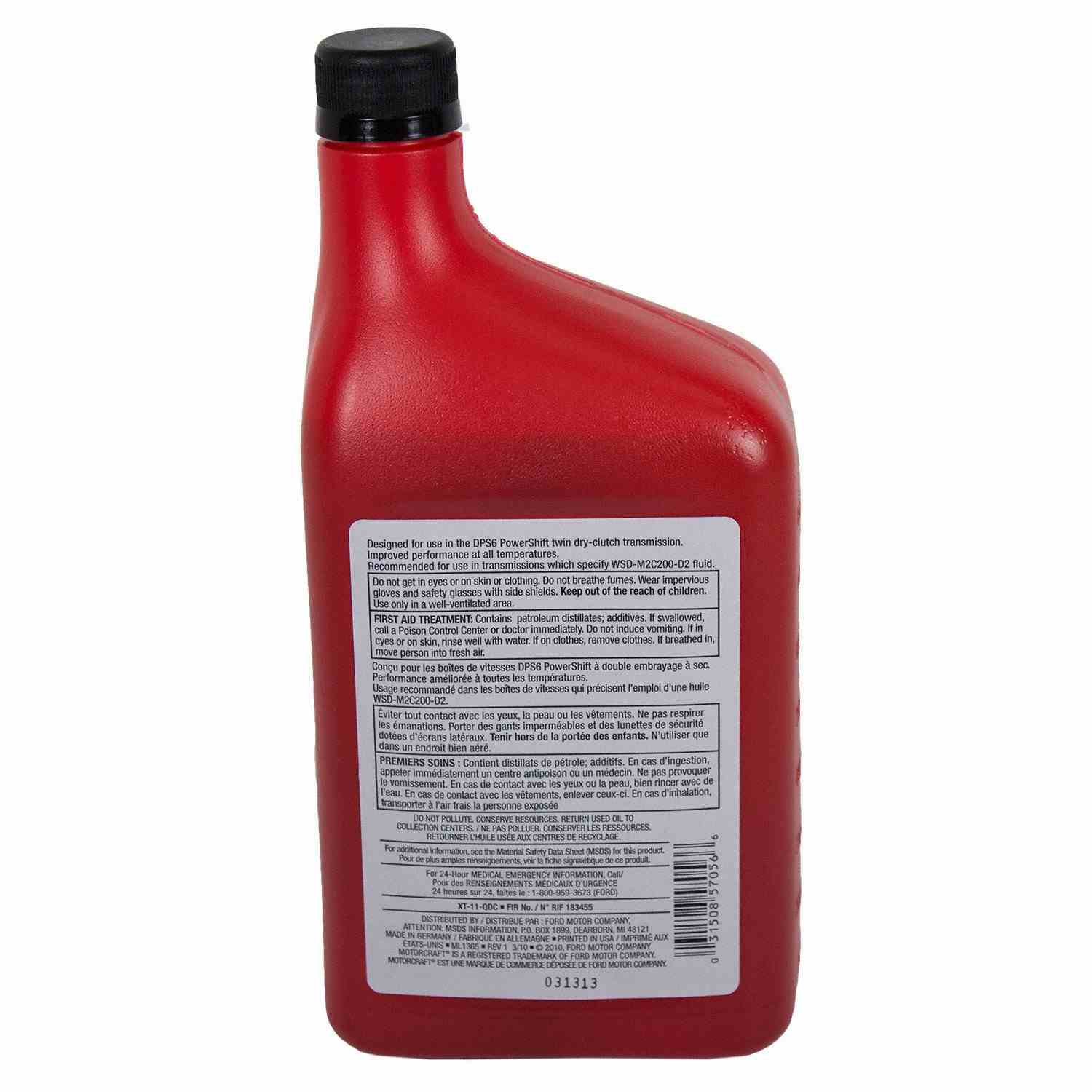 Back View of Automatic Transmission Fluid MOTORCRAFT XT11QDC