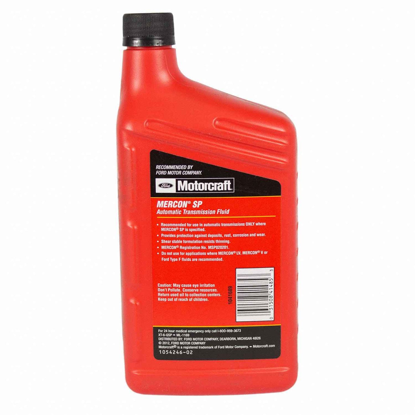 Back View of Automatic Transmission Fluid MOTORCRAFT XT6QSP