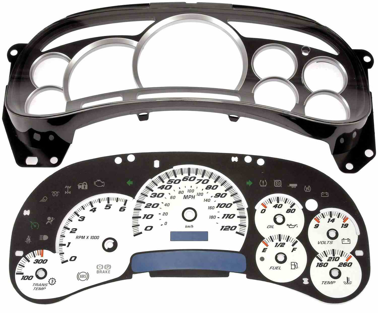 Angle View of Instrument Cluster Upgrade Kit MOTORMITE 10-0105B