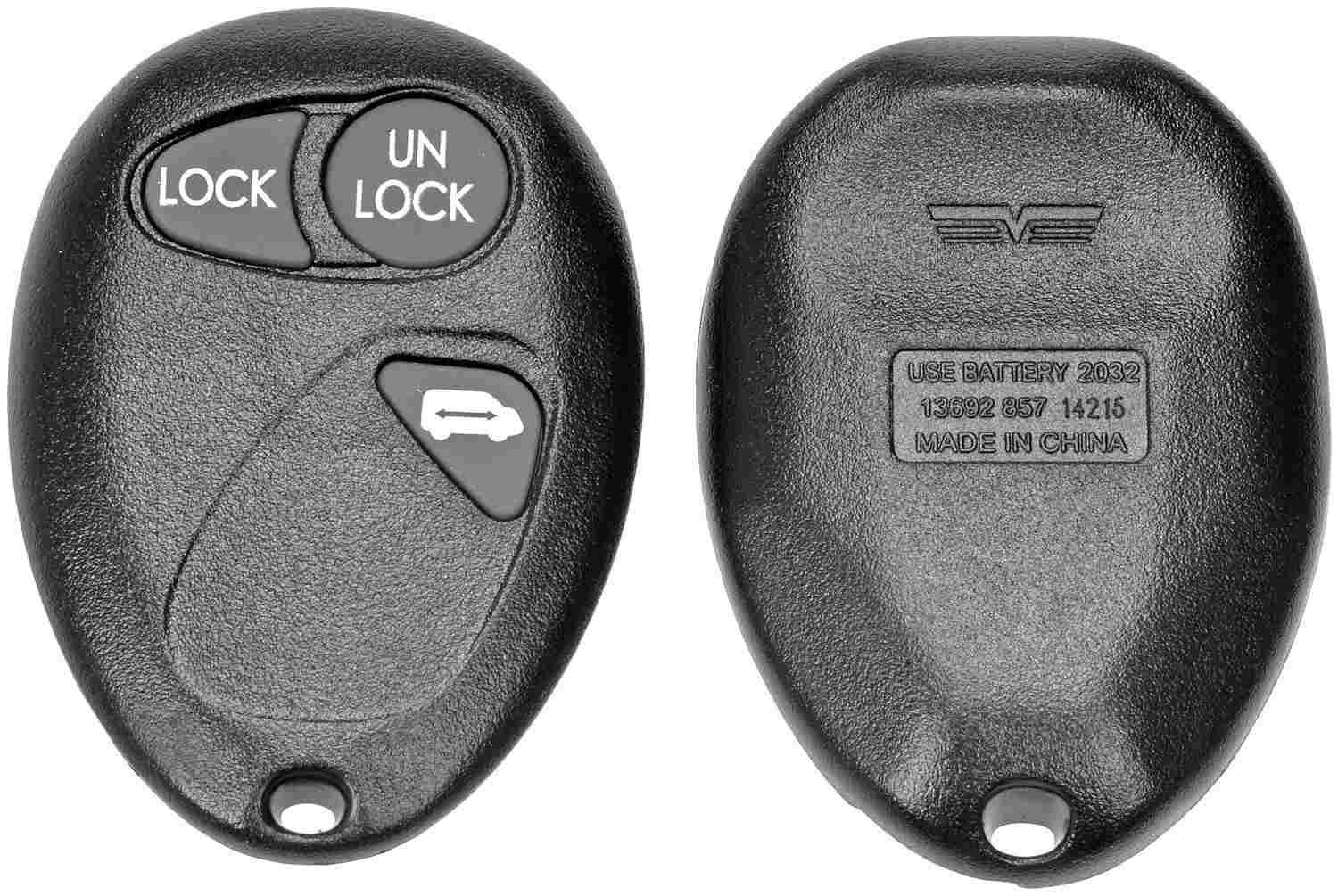 Front View of Keyless Entry Transmitter Cover MOTORMITE 13692