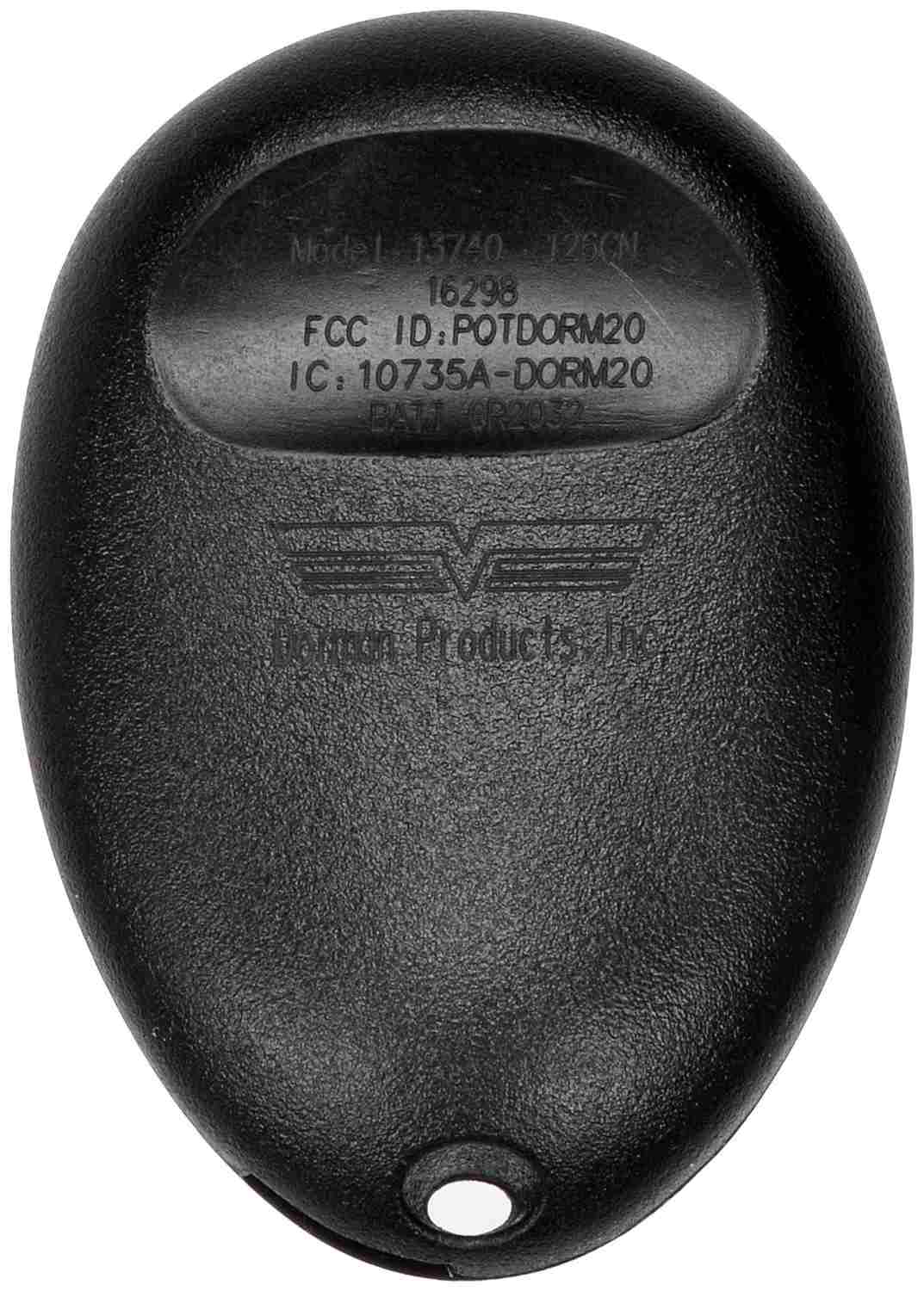 Back View of Keyless Entry Transmitter MOTORMITE 13740