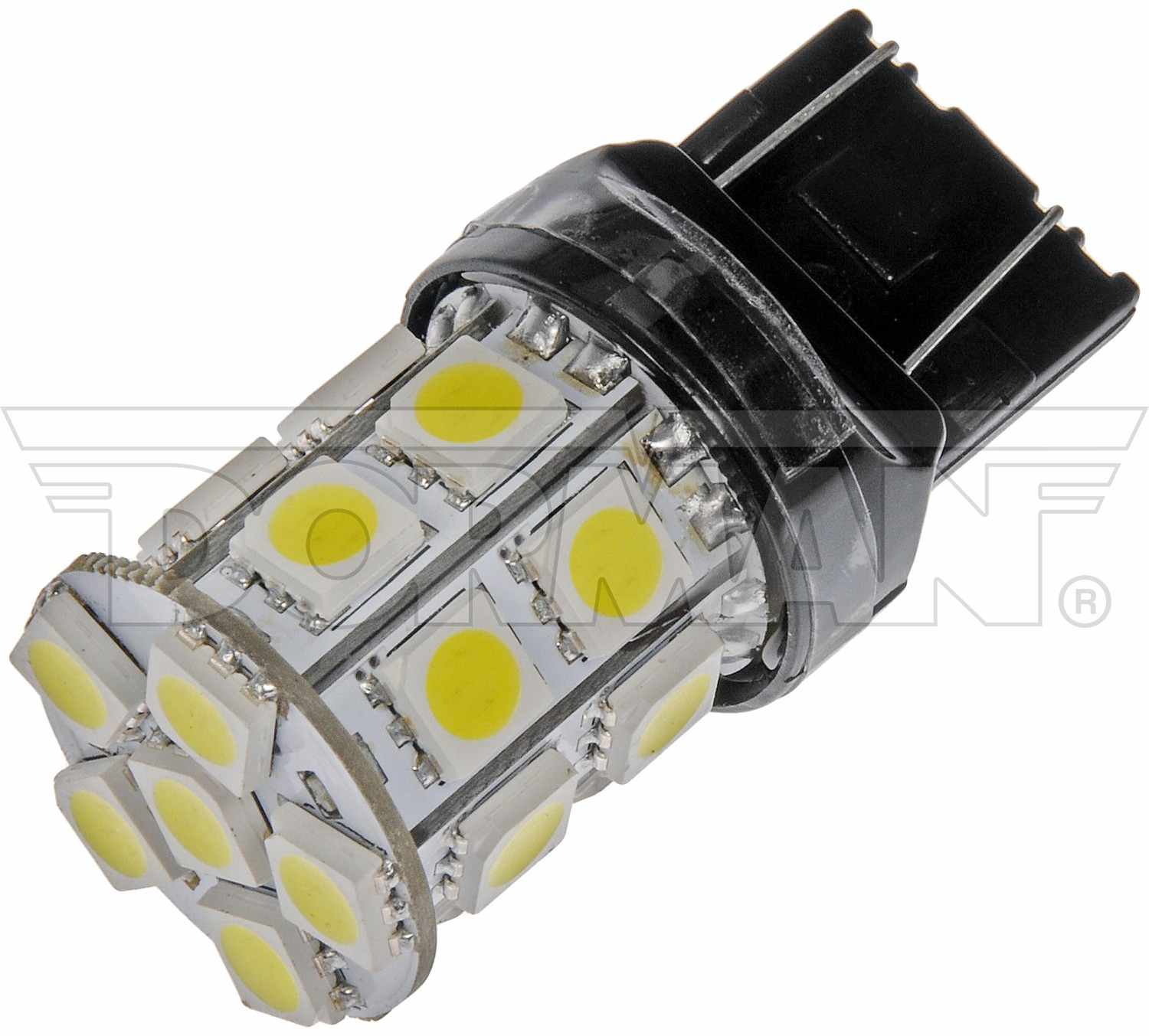 Angle View of Rear Turn Signal Light Bulb MOTORMITE 7443W-SMD