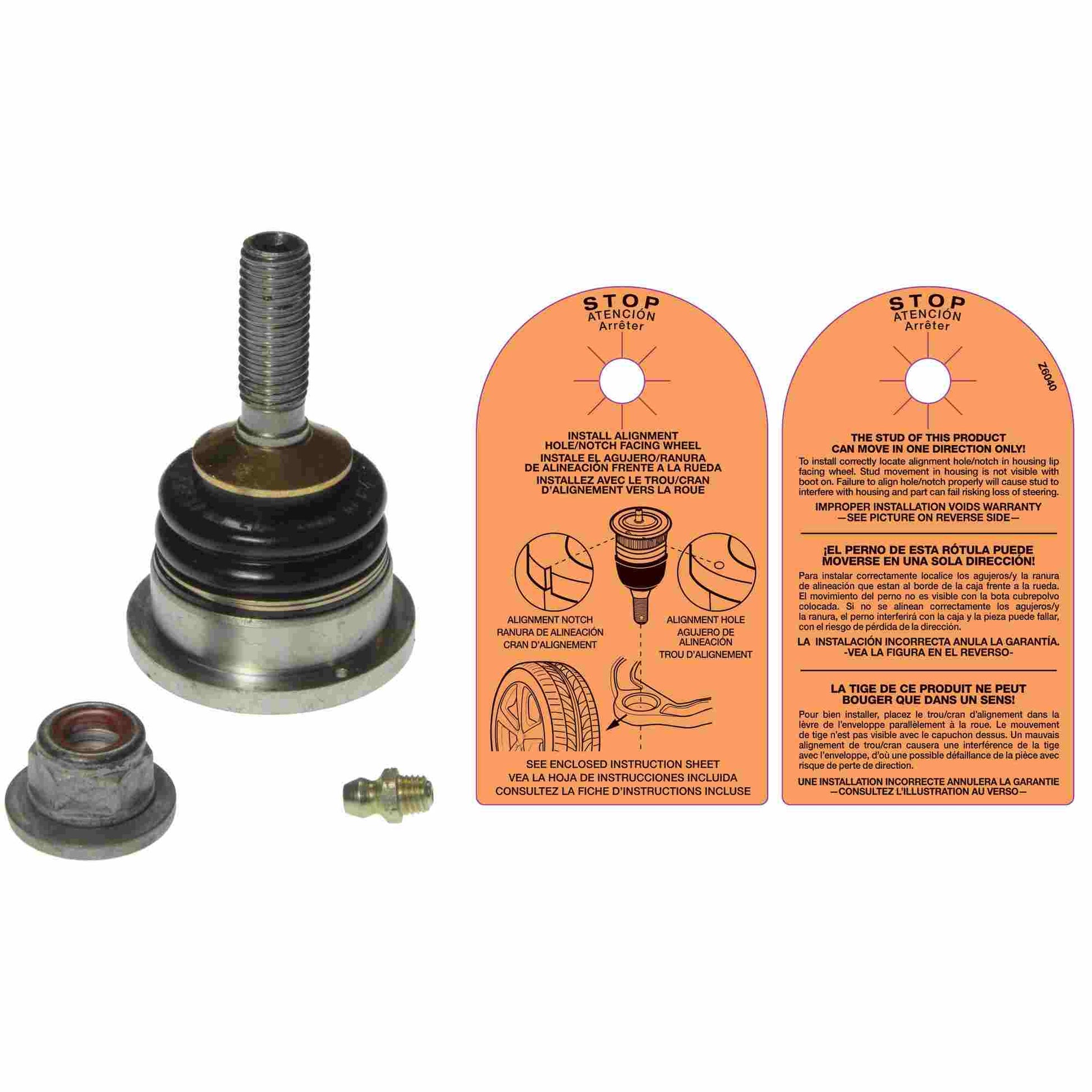 Angle View of Front Upper Suspension Ball Joint MOOG K500065