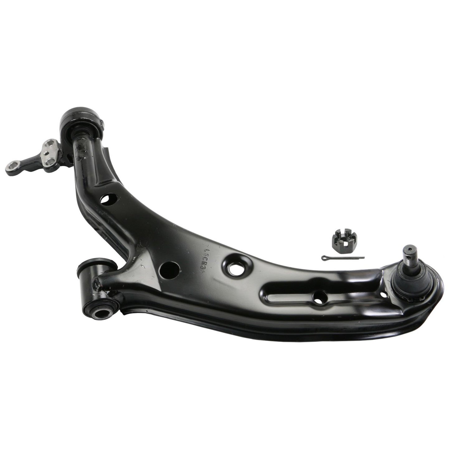 Angle View of Front Left Suspension Control Arm and Ball Joint Assembly MOOG RK620359