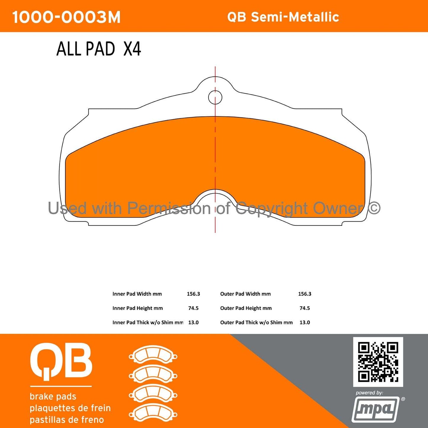 Other View of Front Disc Brake Pad Set MPA 1000-0003M