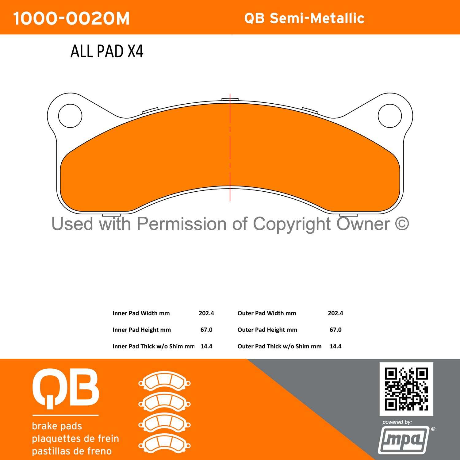 Other View of Front Disc Brake Pad Set MPA 1000-0020M