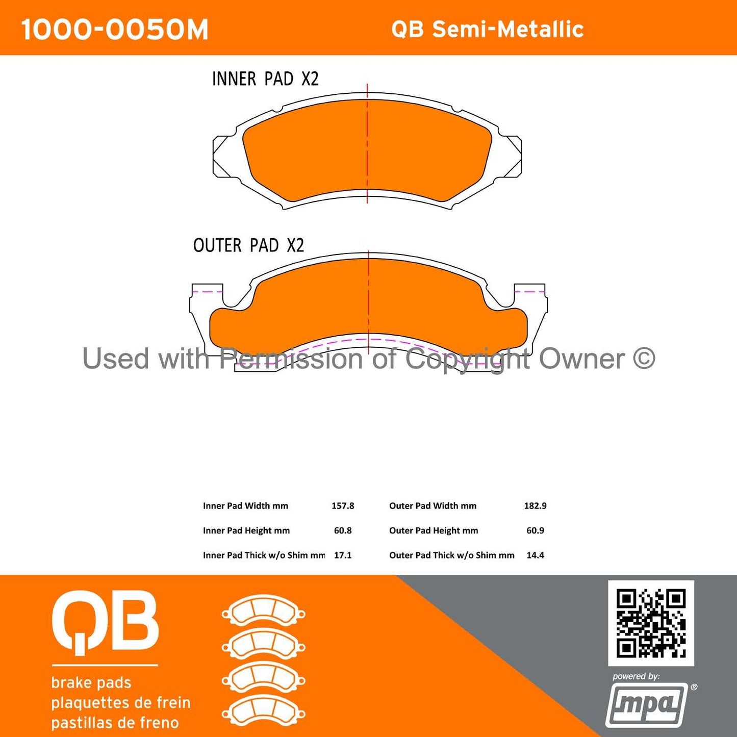 Other View of Front Disc Brake Pad Set MPA 1000-0050M