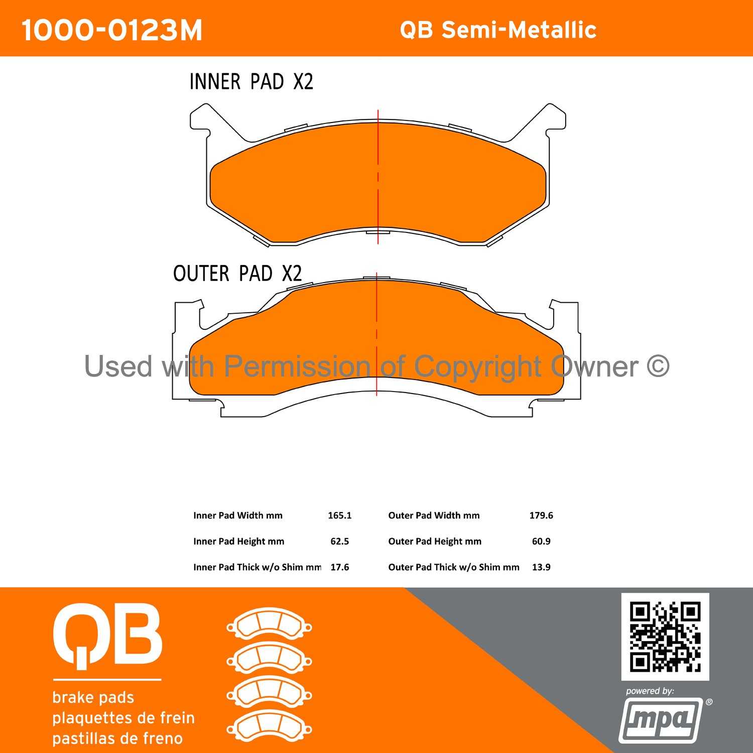 Other View of Front Disc Brake Pad Set MPA 1000-0123M