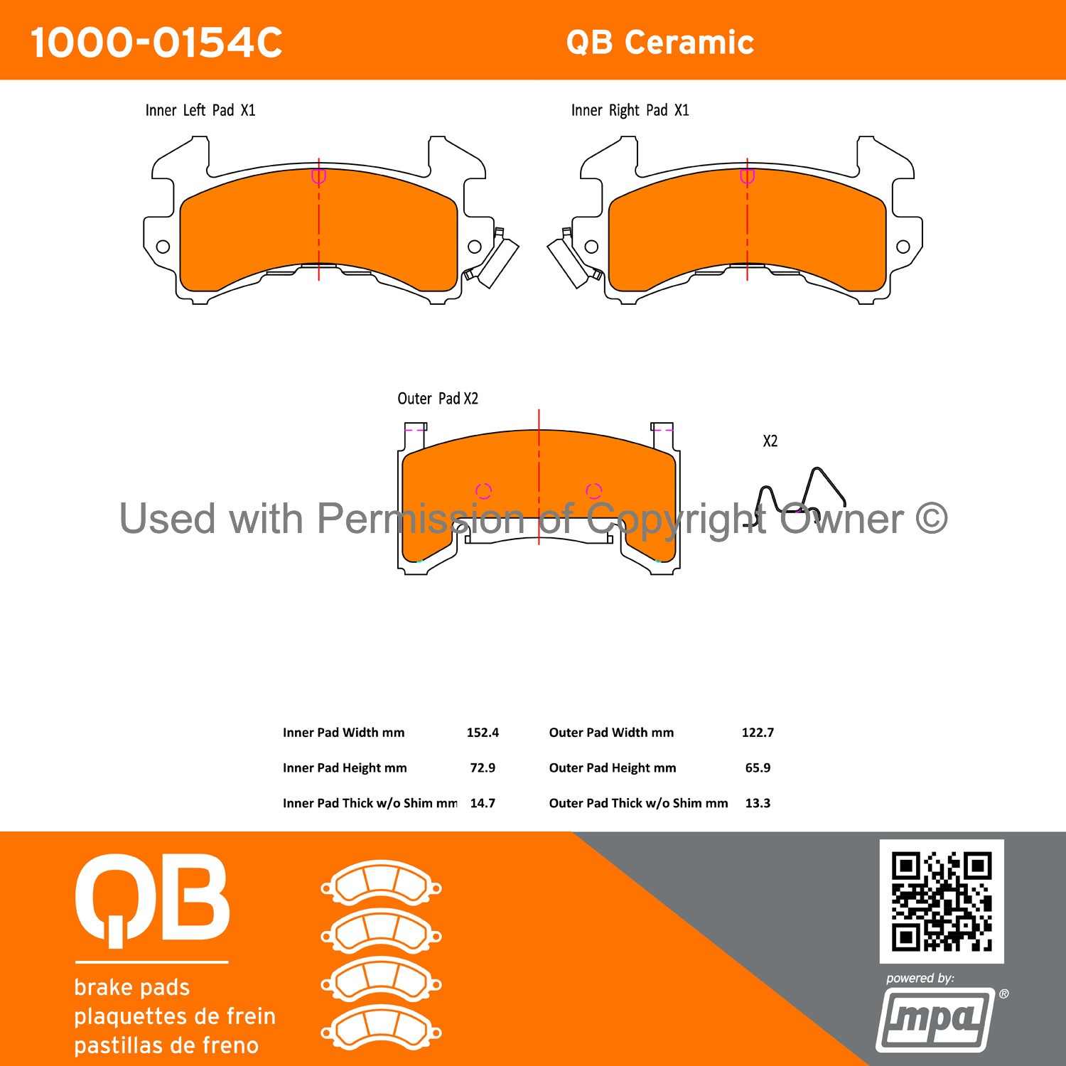 Other View of Front Disc Brake Pad Set MPA 1000-0154C