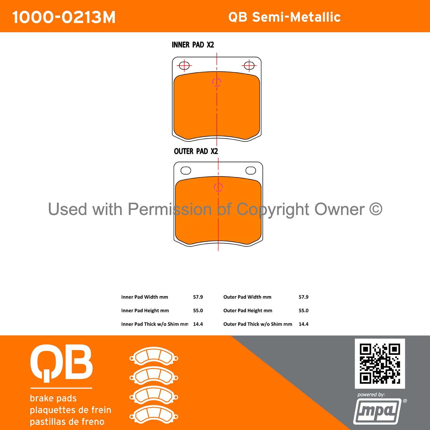 Other View of Rear Disc Brake Pad Set MPA 1000-0213M