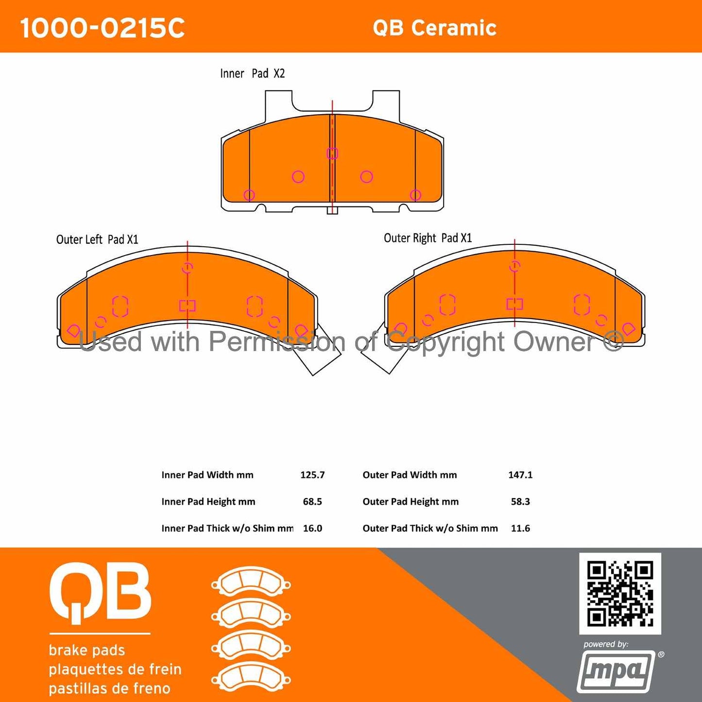 Other View of Front Disc Brake Pad Set MPA 1000-0215C