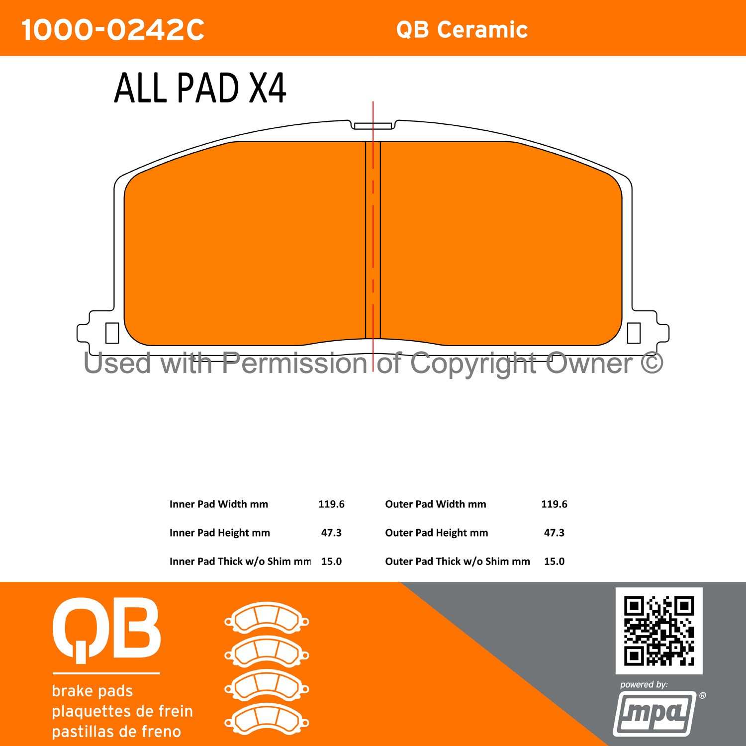 Other View of Front Disc Brake Pad Set MPA 1000-0242C