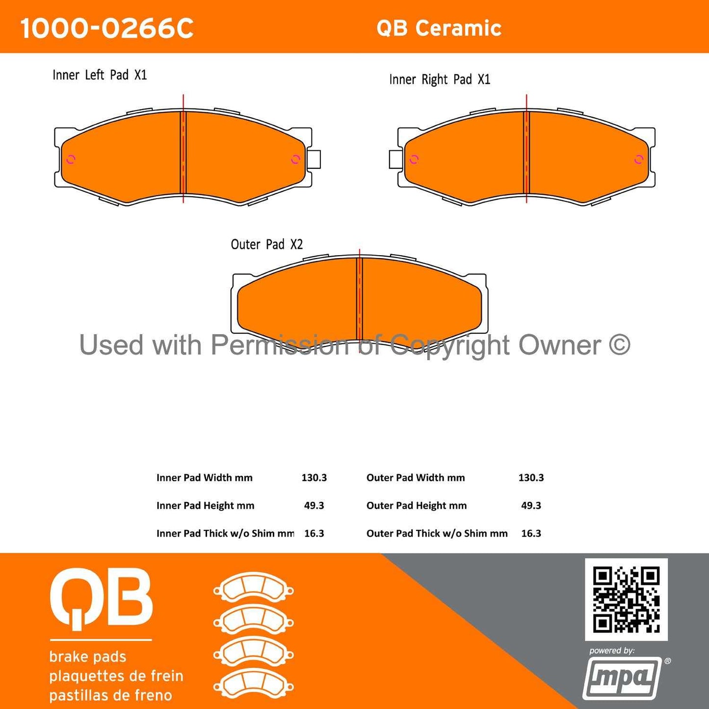 Other View of Front Disc Brake Pad Set MPA 1000-0266C