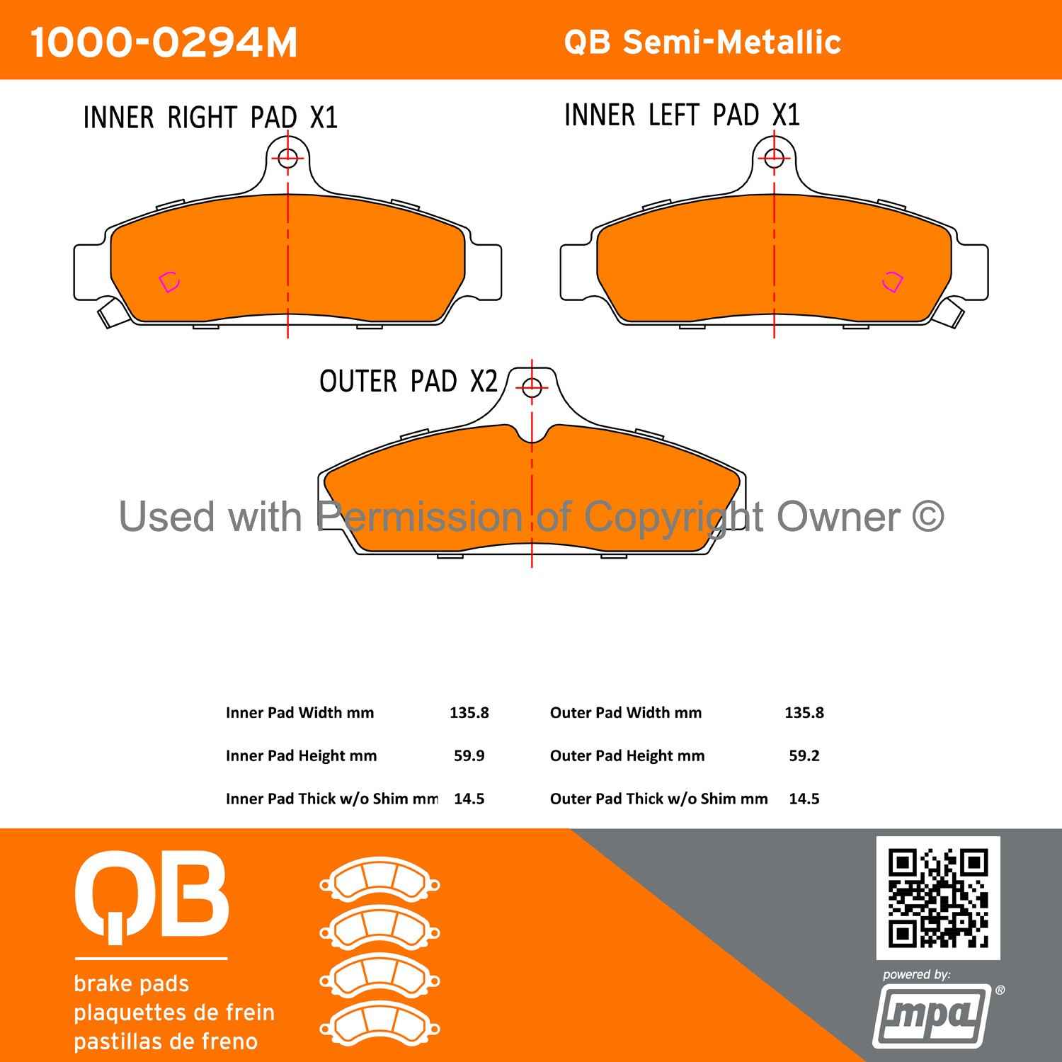 Other View of Front Disc Brake Pad Set MPA 1000-0294M