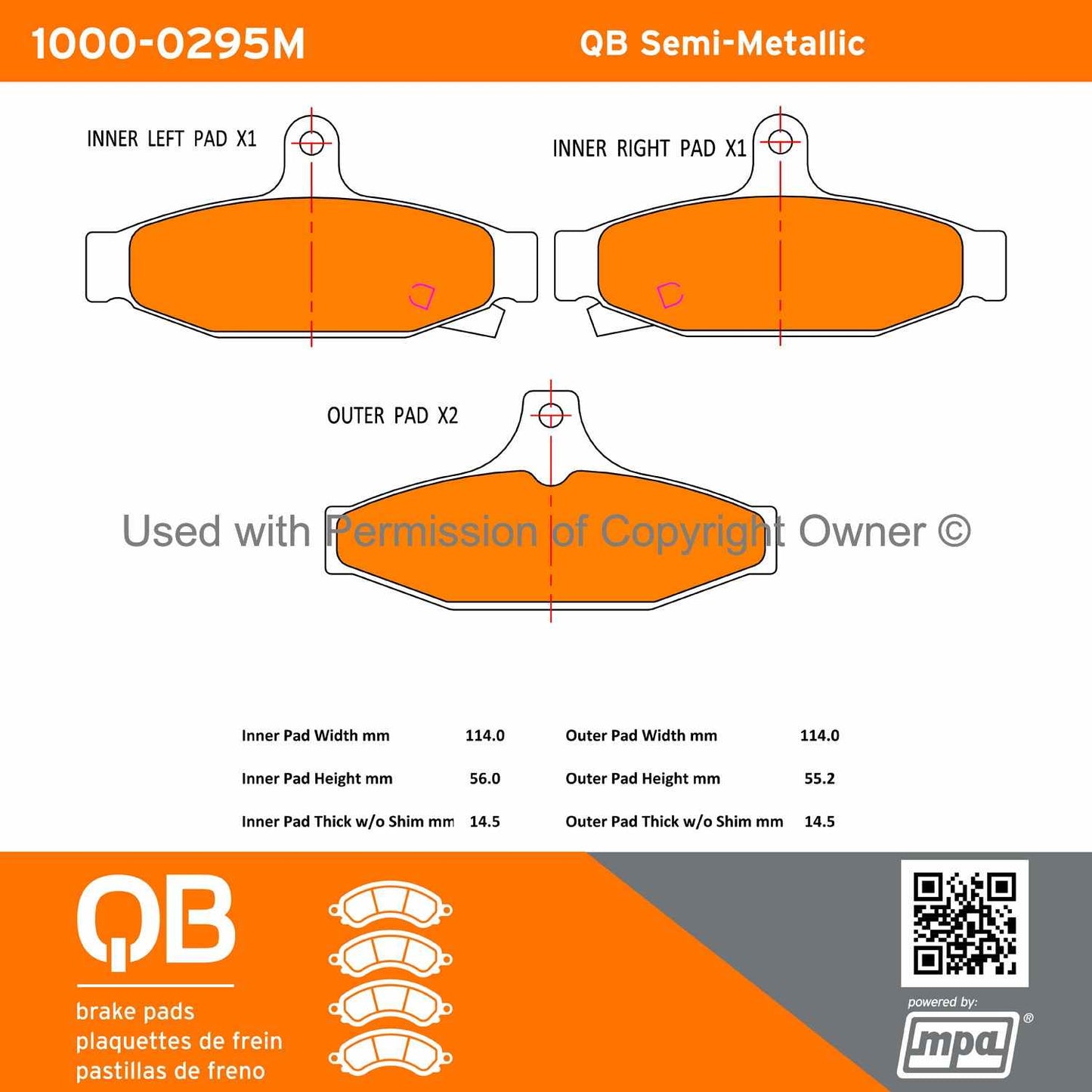 Other View of Rear Disc Brake Pad Set MPA 1000-0295M