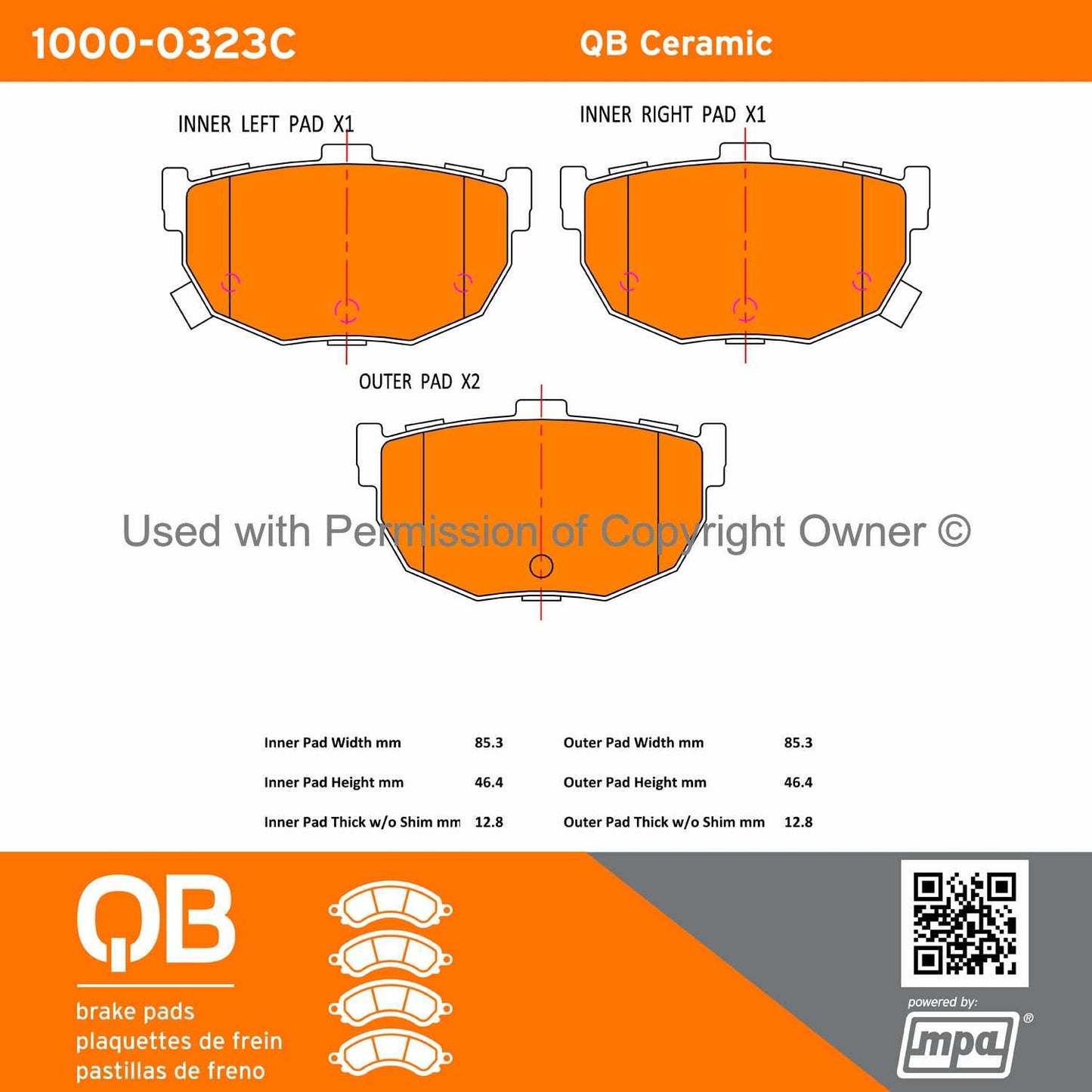 Other View of Rear Disc Brake Pad Set MPA 1000-0323C