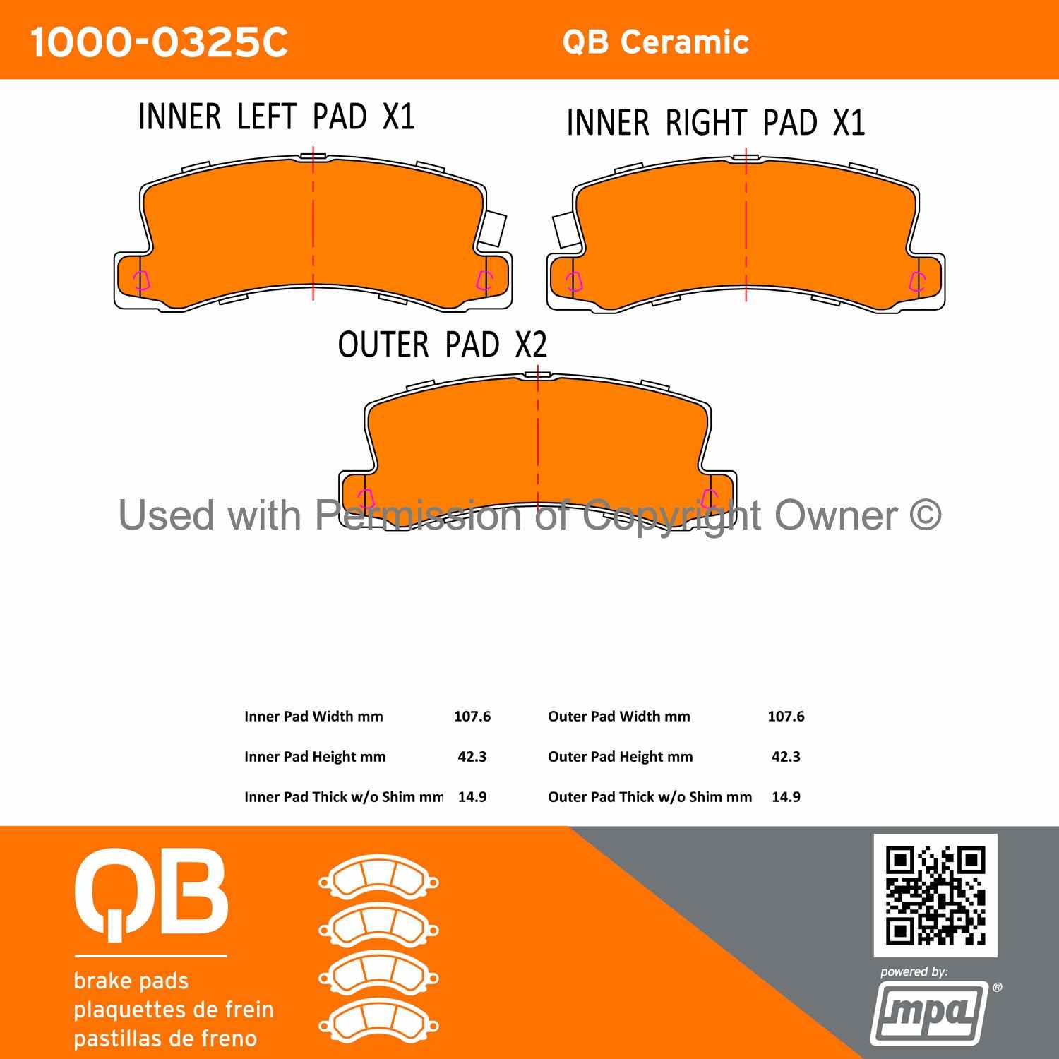 Other View of Rear Disc Brake Pad Set MPA 1000-0325C