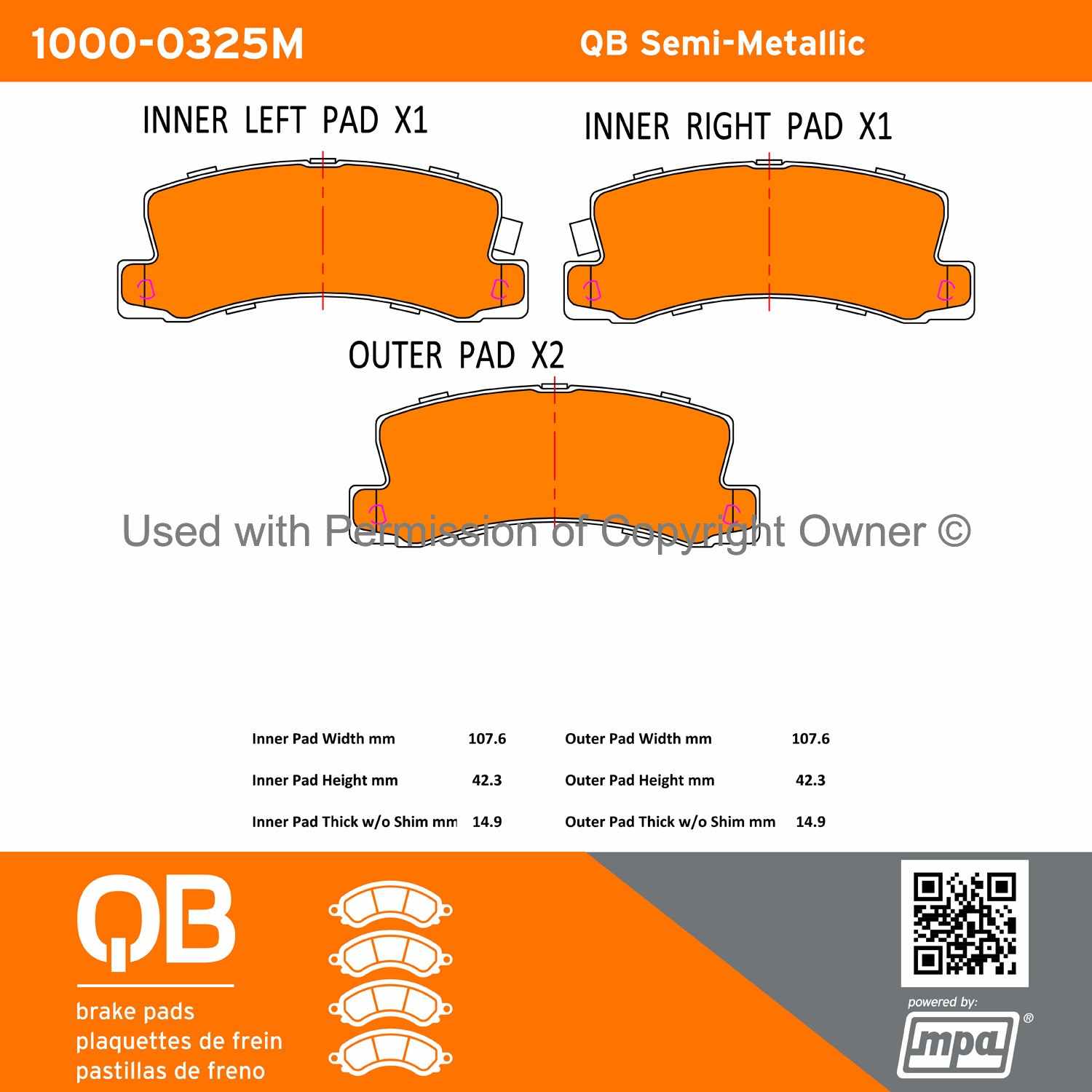 Other View of Rear Disc Brake Pad Set MPA 1000-0325M