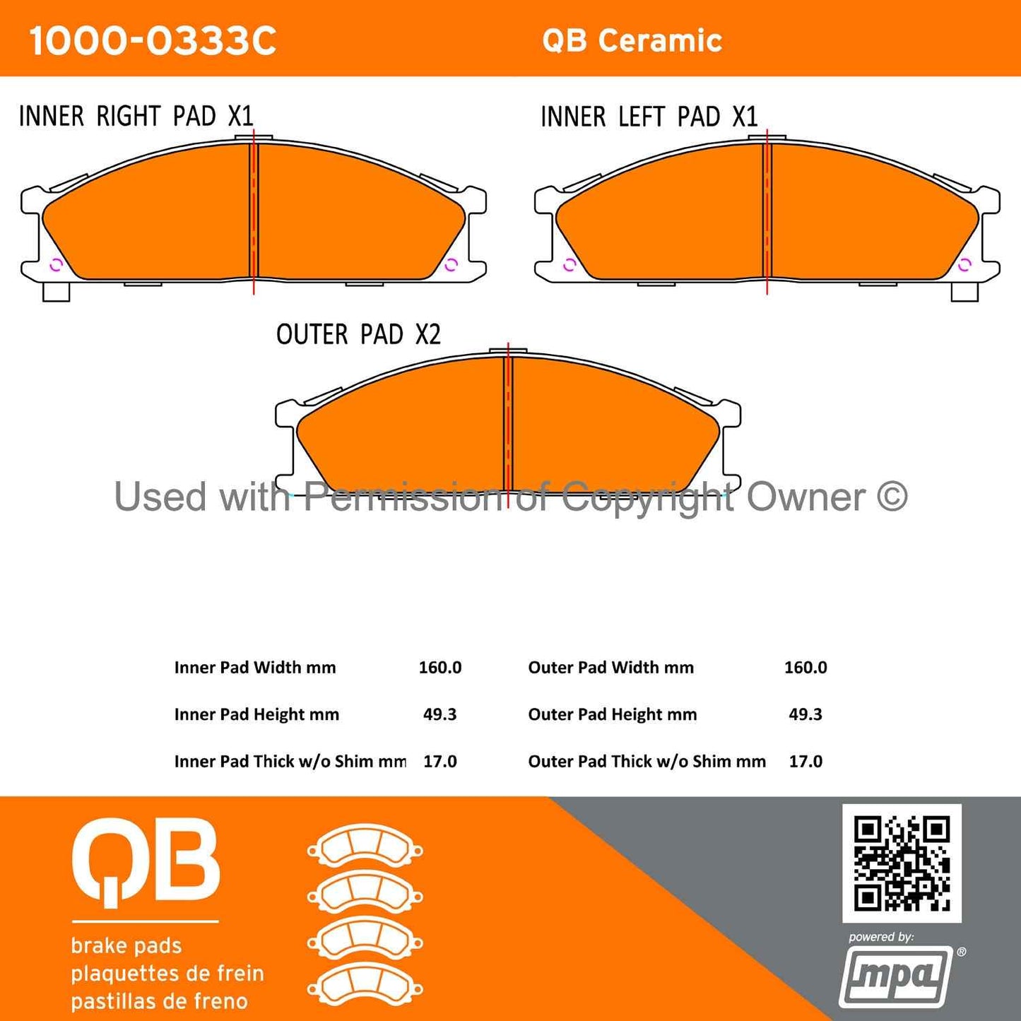 Other View of Front Disc Brake Pad Set MPA 1000-0333C