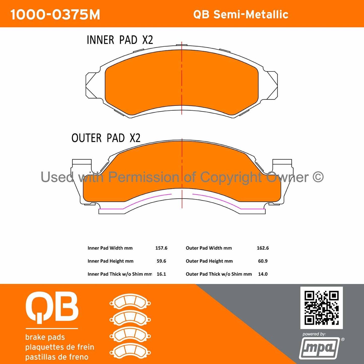 Other View of Front Disc Brake Pad Set MPA 1000-0375M