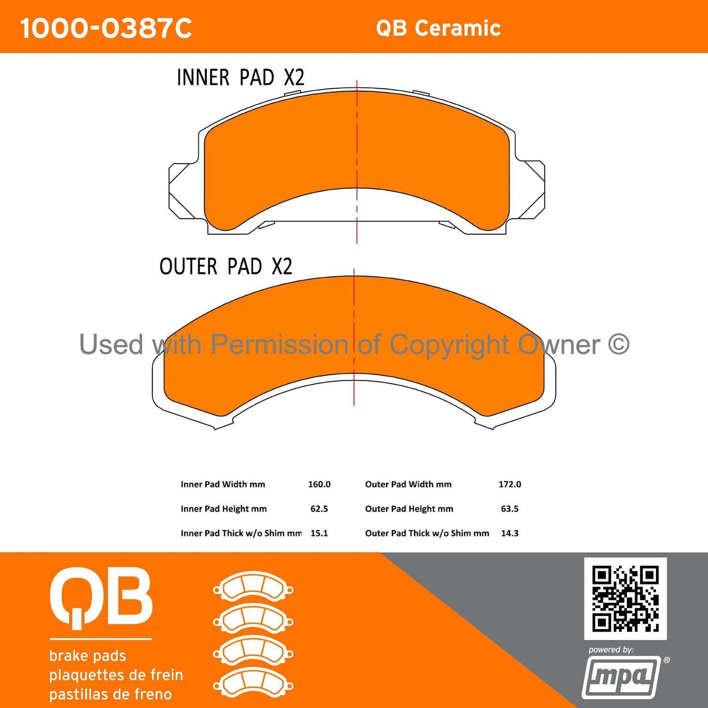 Other View of Front Disc Brake Pad Set MPA 1000-0387C