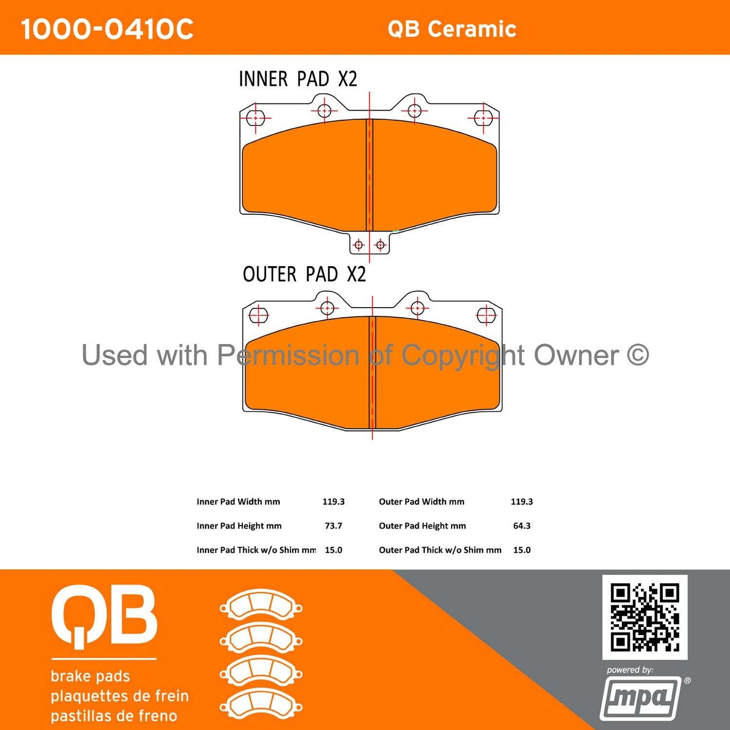 Other View of Front Disc Brake Pad Set MPA 1000-0410C