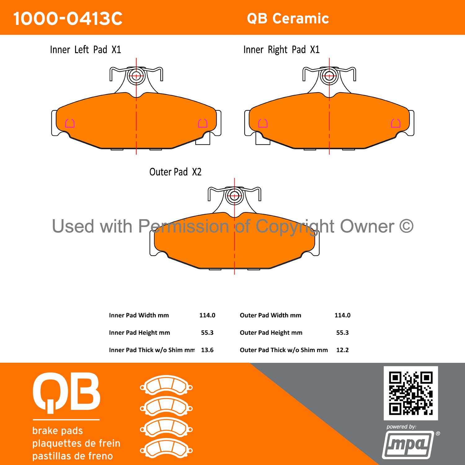 Other View of Rear Disc Brake Pad Set MPA 1000-0413C