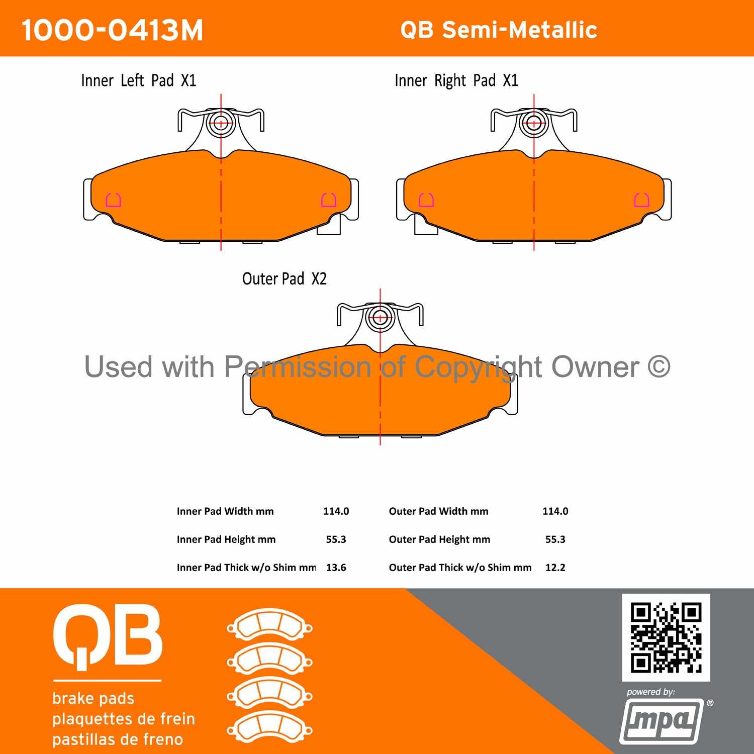 Other View of Rear Disc Brake Pad Set MPA 1000-0413M