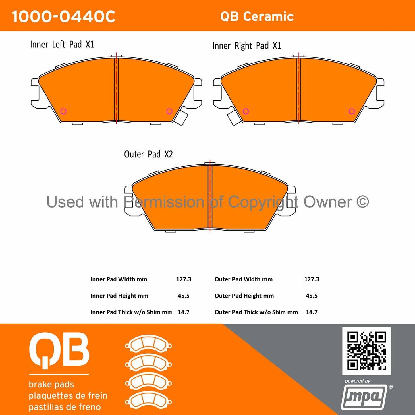 Other View of Front Disc Brake Pad Set MPA 1000-0440C