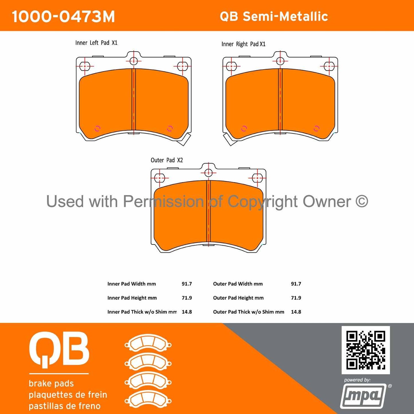 Other View of Front Disc Brake Pad Set MPA 1000-0473M