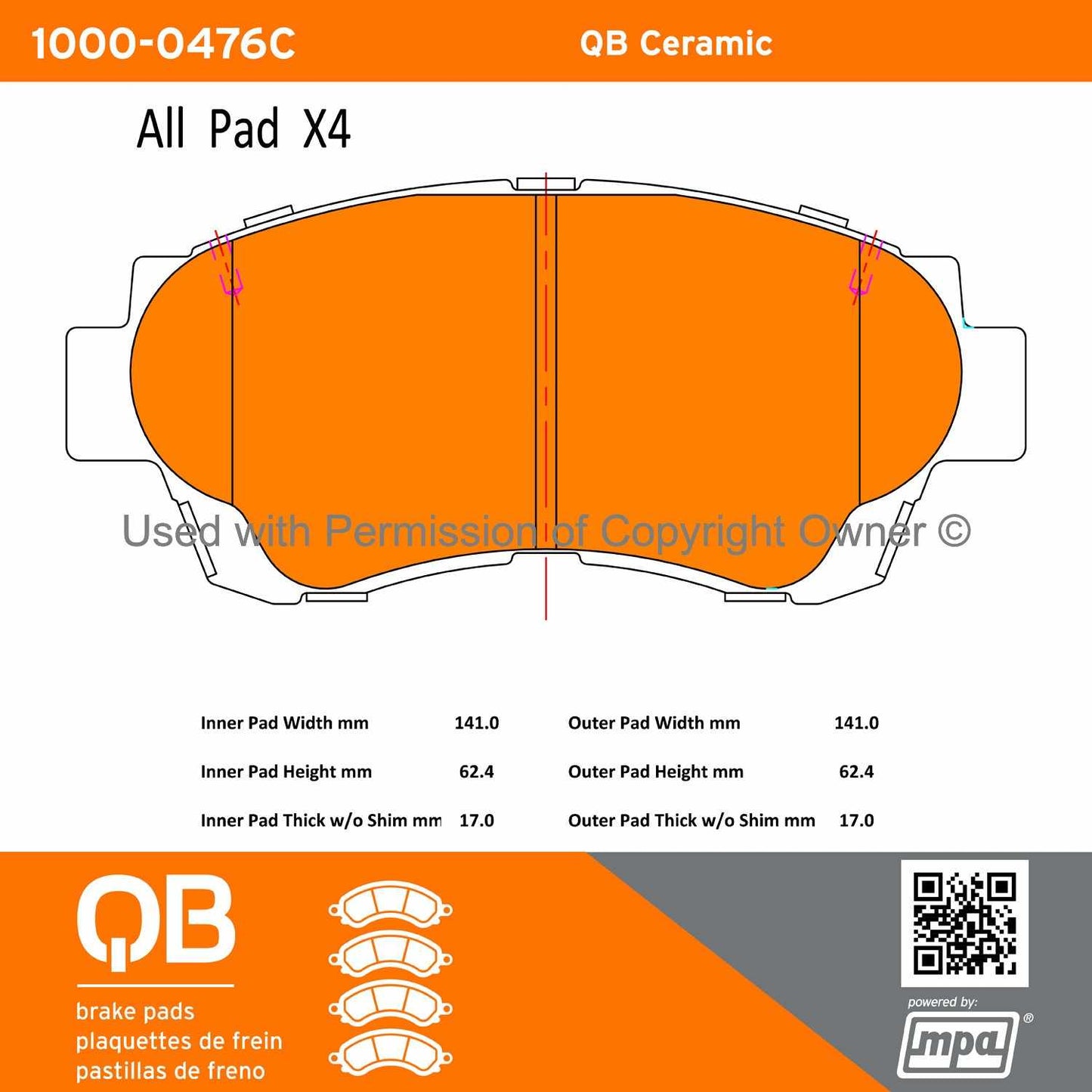 Other View of Front Disc Brake Pad Set MPA 1000-0476C