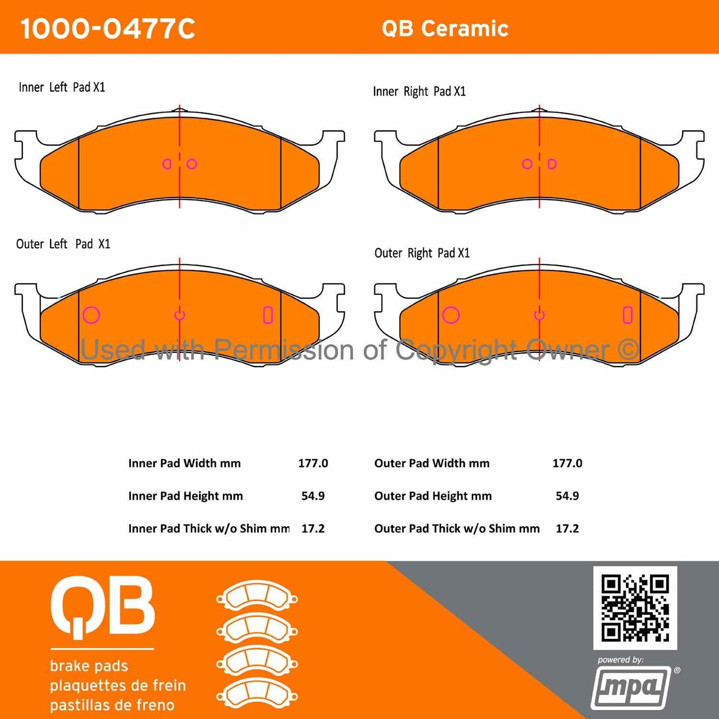 Other View of Front Disc Brake Pad Set MPA 1000-0477C