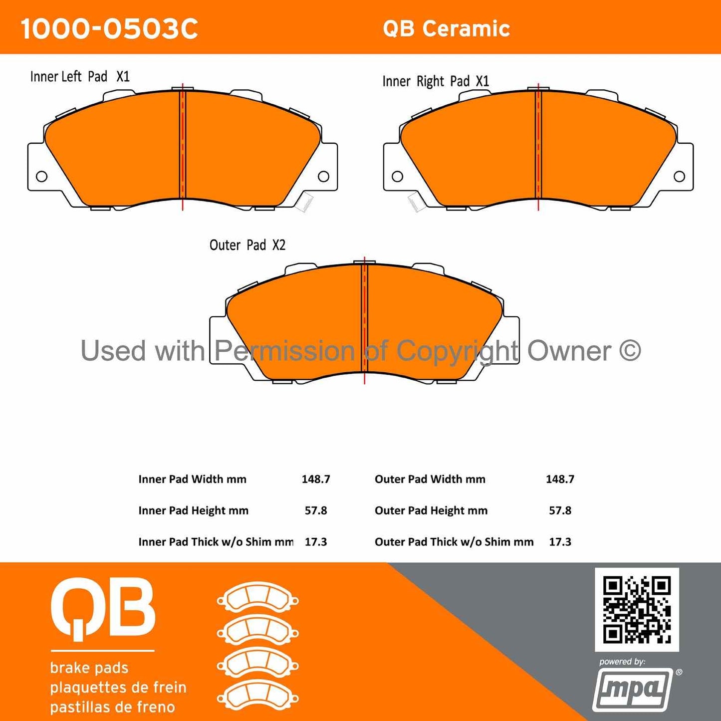 Other View of Front Disc Brake Pad Set MPA 1000-0503C