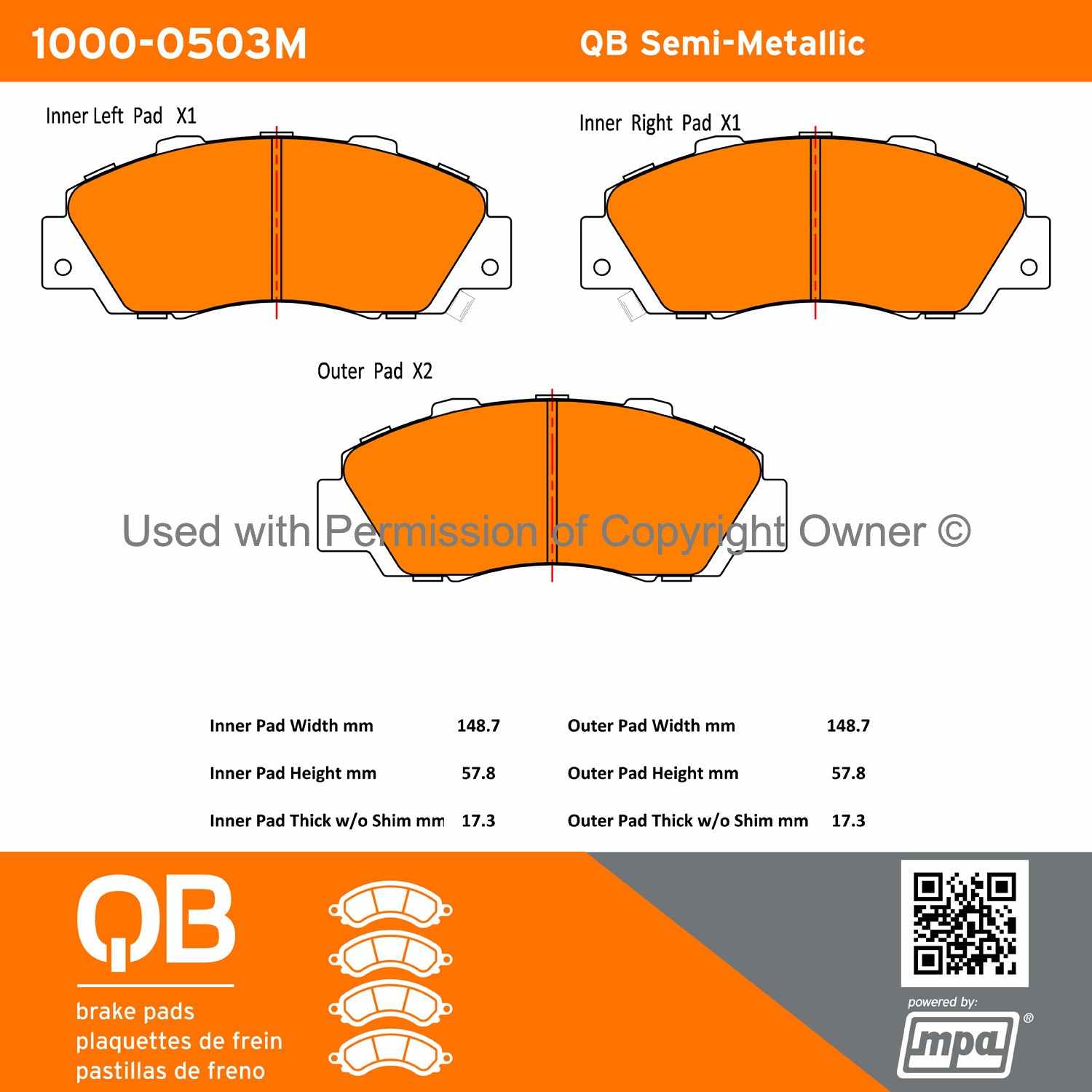 Other View of Front Disc Brake Pad Set MPA 1000-0503M