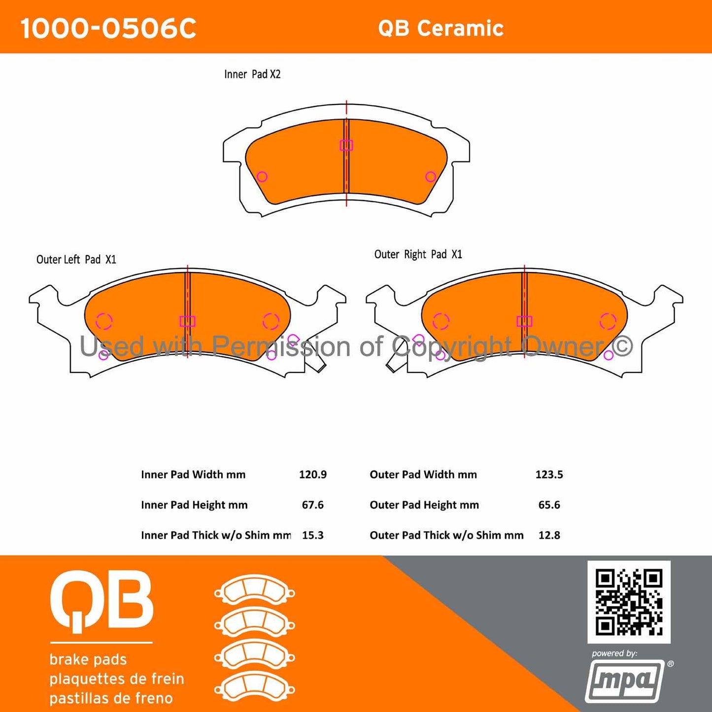 Other View of Front Disc Brake Pad Set MPA 1000-0506C