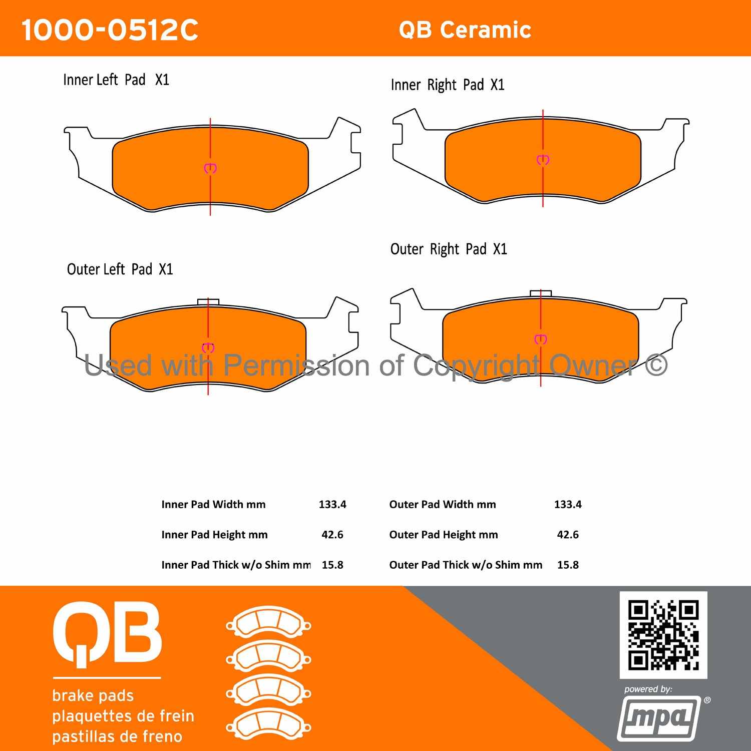 Other View of Rear Disc Brake Pad Set MPA 1000-0512C