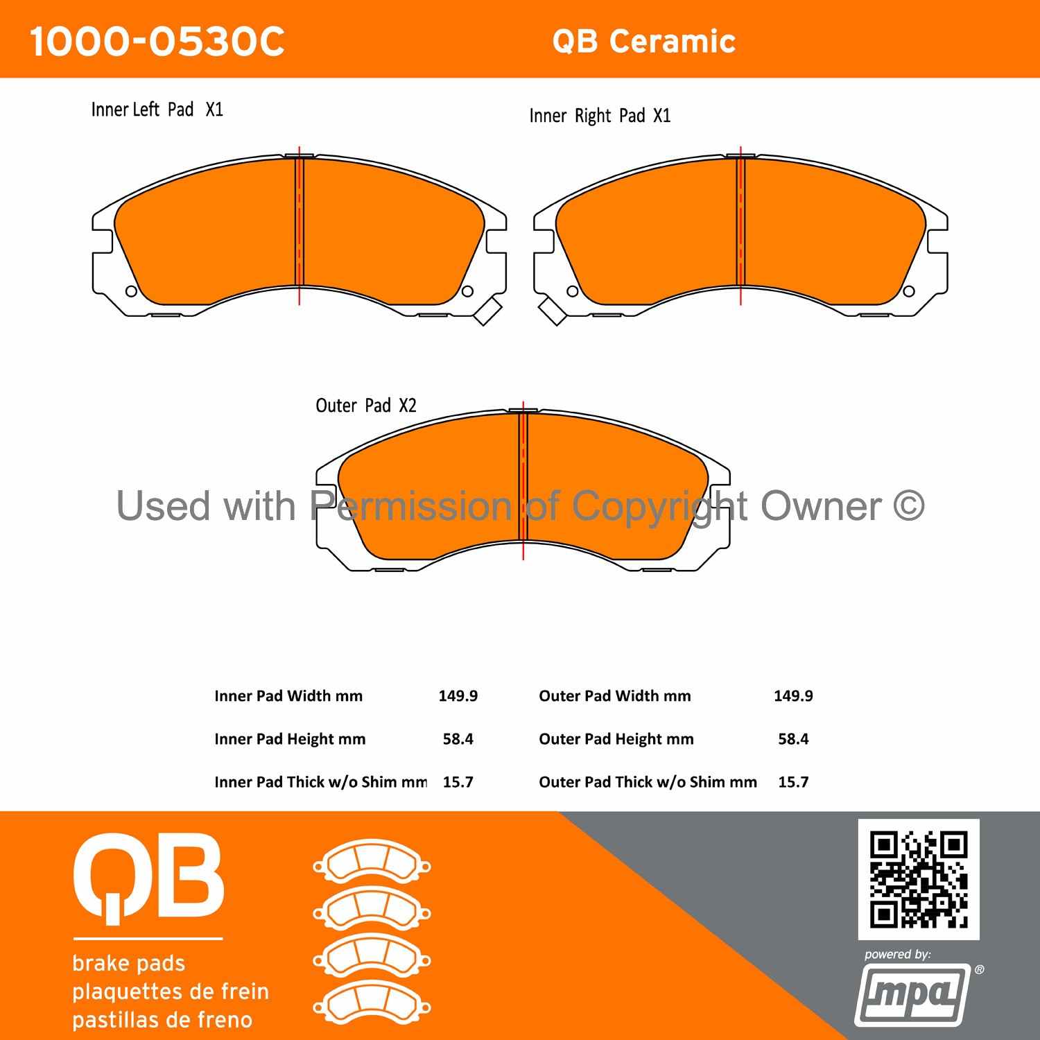 Other View of Front Disc Brake Pad Set MPA 1000-0530C