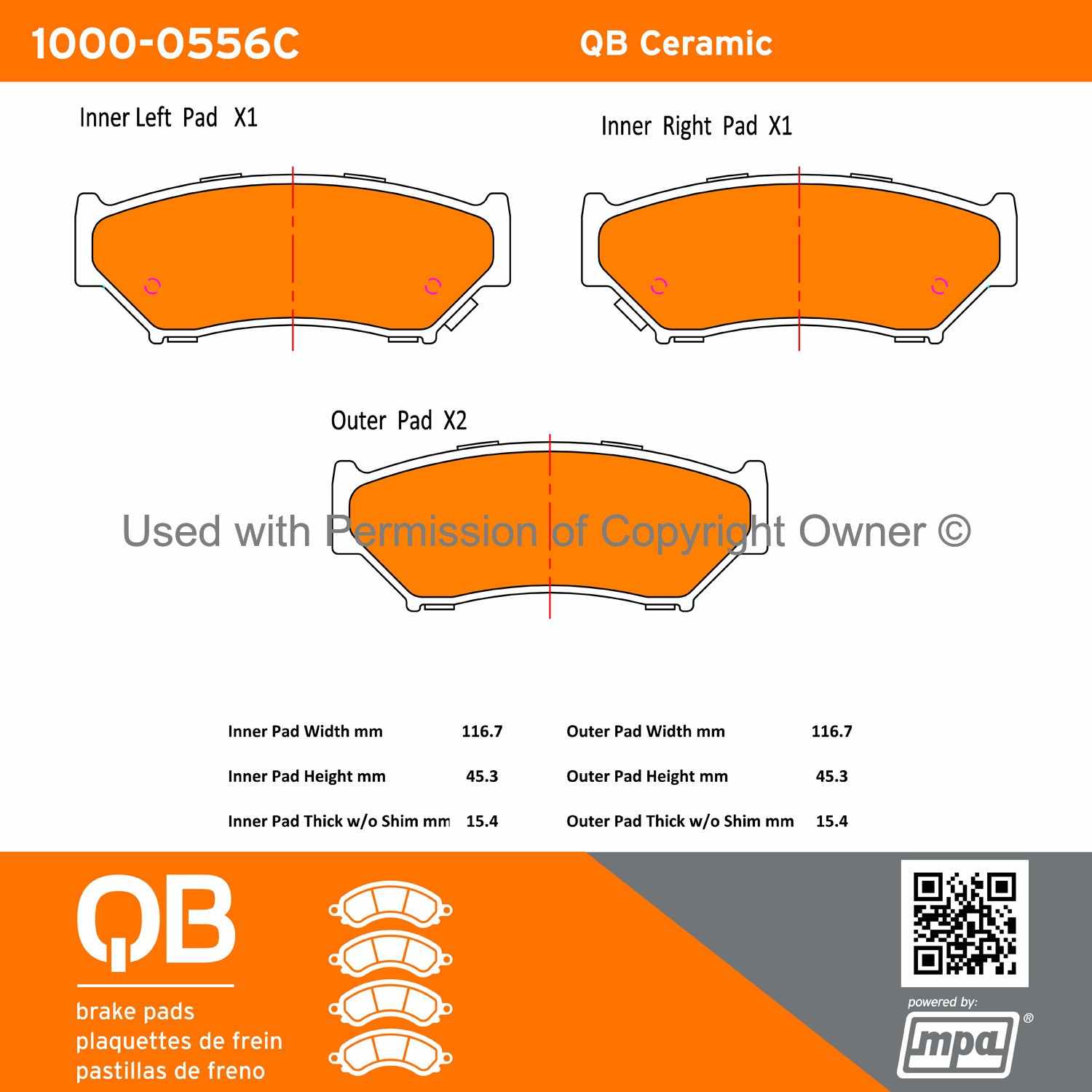 Other View of Front Disc Brake Pad Set MPA 1000-0556C