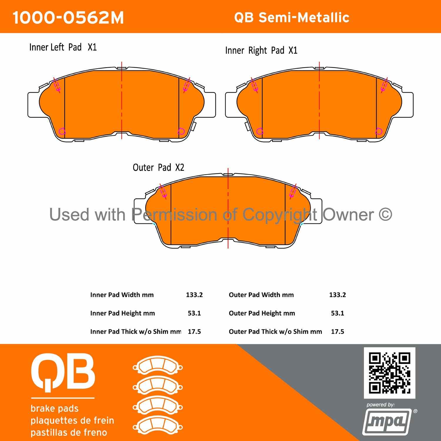 Other View of Front Disc Brake Pad Set MPA 1000-0562M