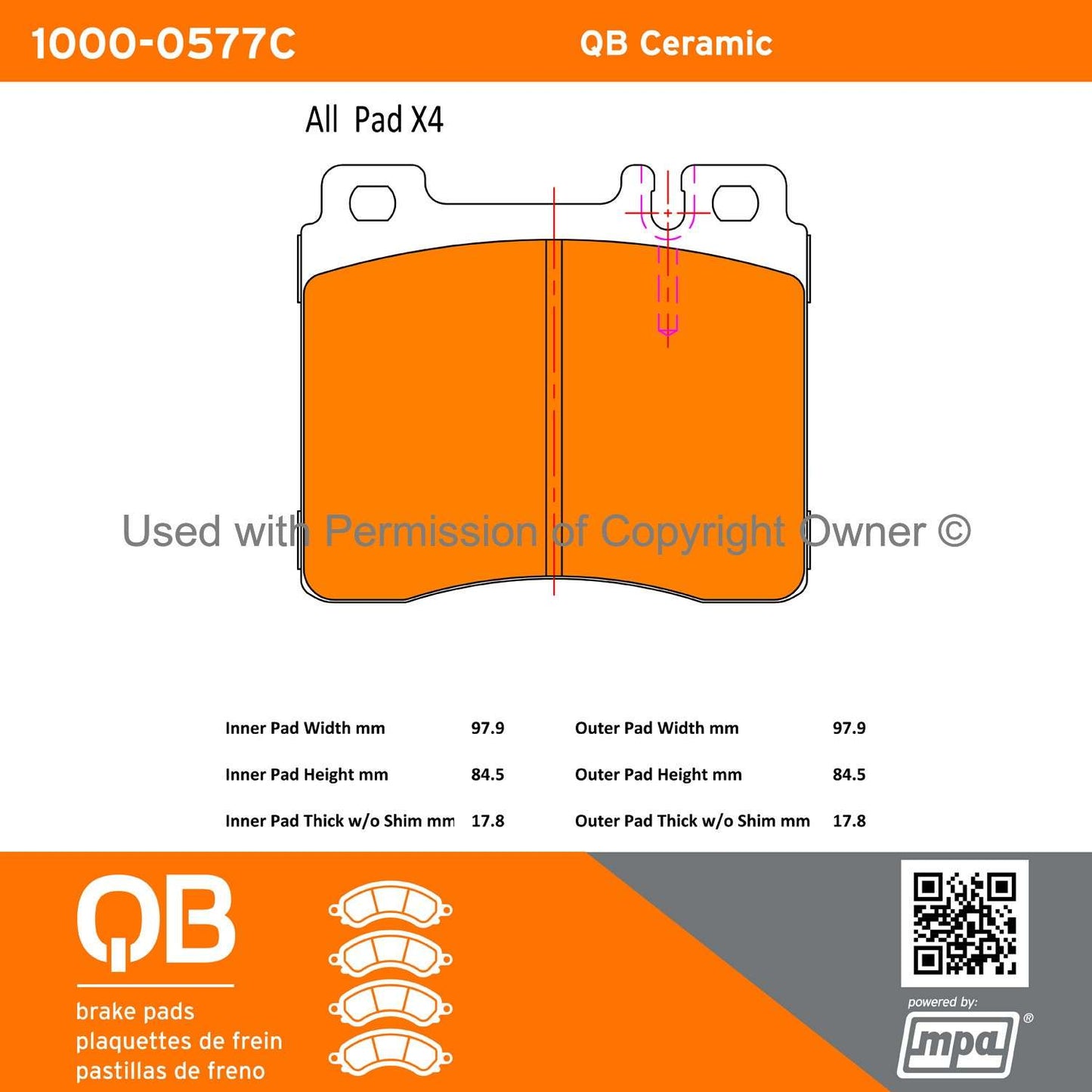 Other View of Front Disc Brake Pad Set MPA 1000-0577C