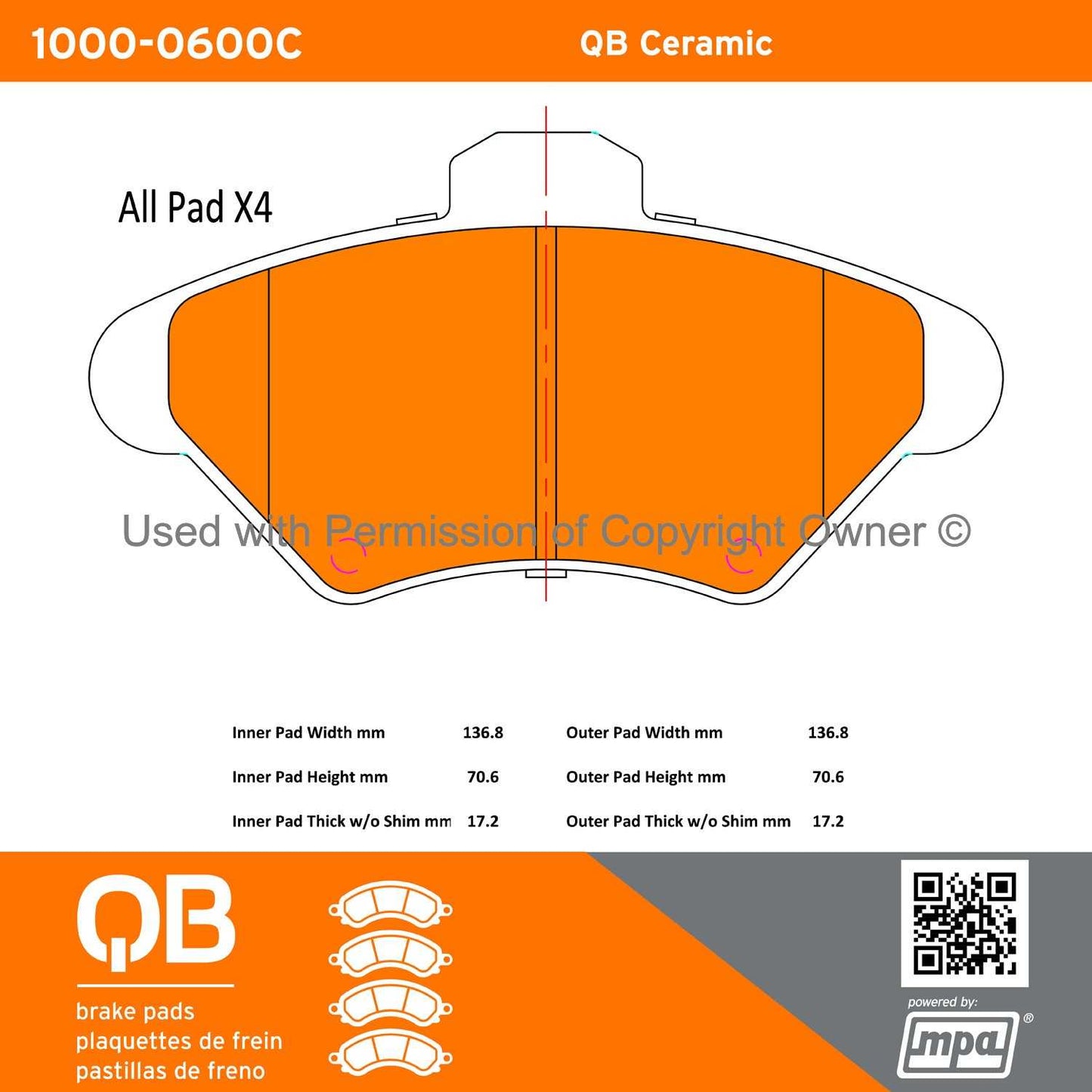 Other View of Front Disc Brake Pad Set MPA 1000-0600C