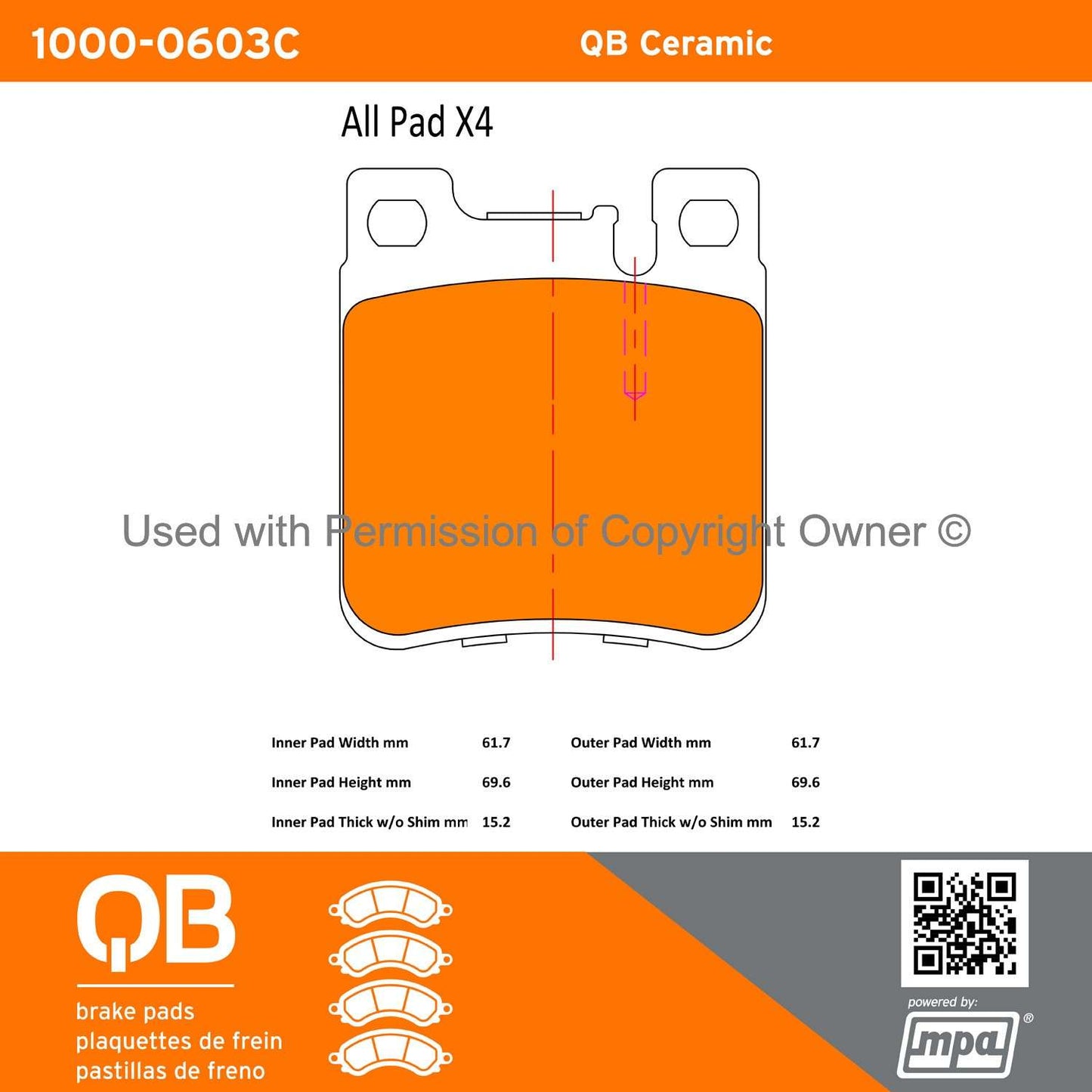 Other View of Rear Disc Brake Pad Set MPA 1000-0603C