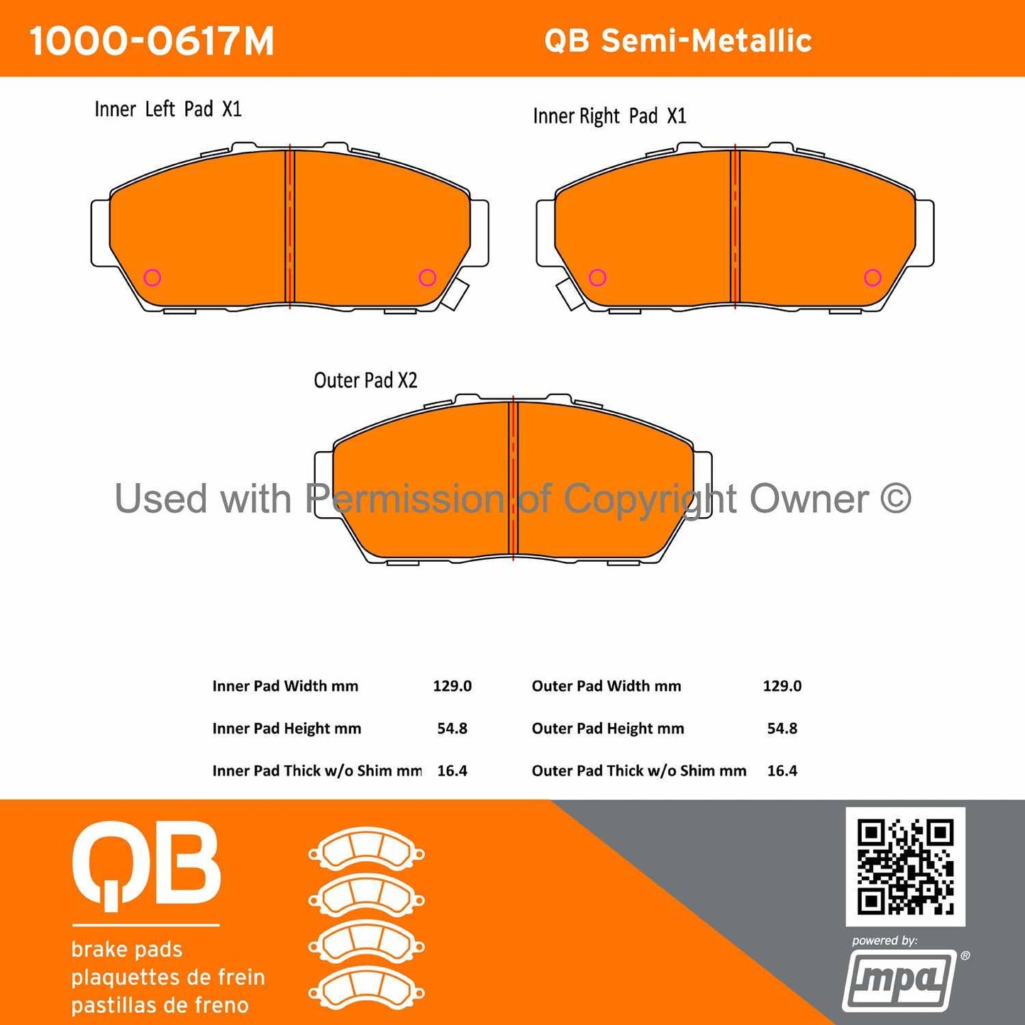 Other View of Front Disc Brake Pad Set MPA 1000-0617M