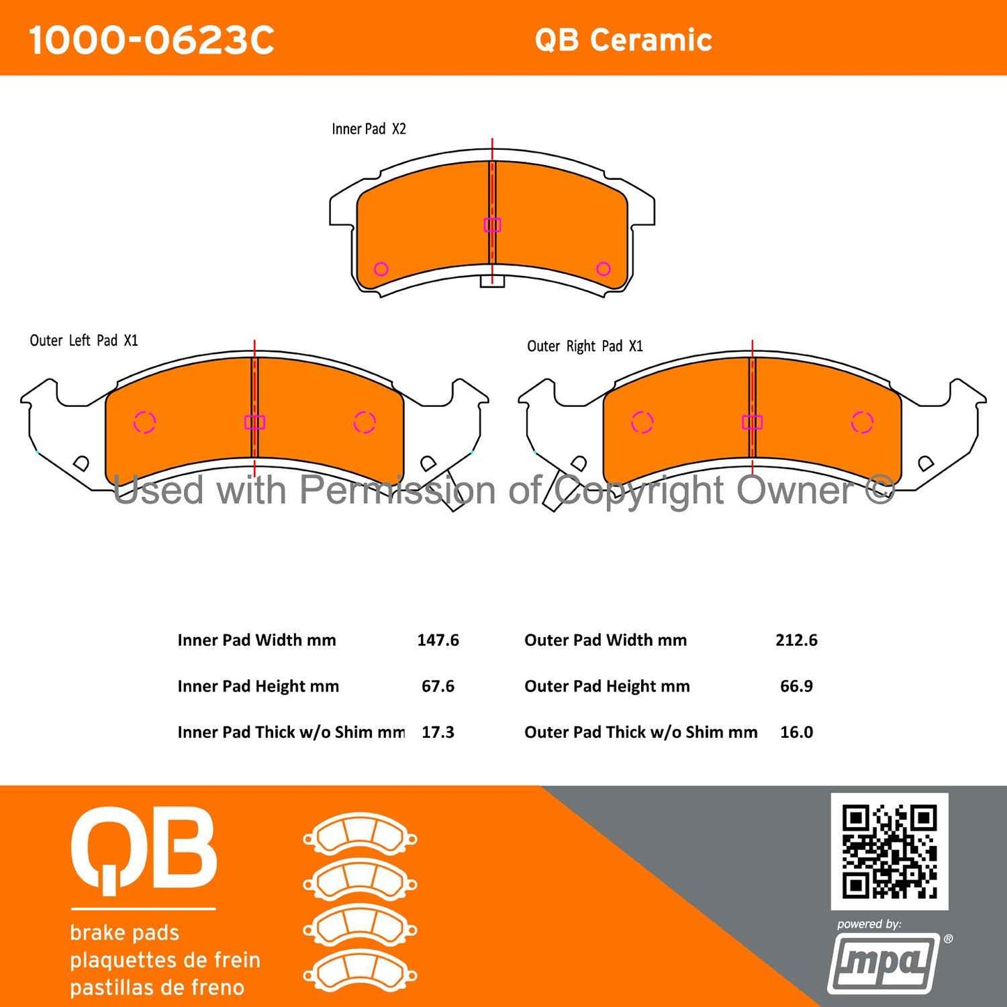 Other View of Front Disc Brake Pad Set MPA 1000-0623C