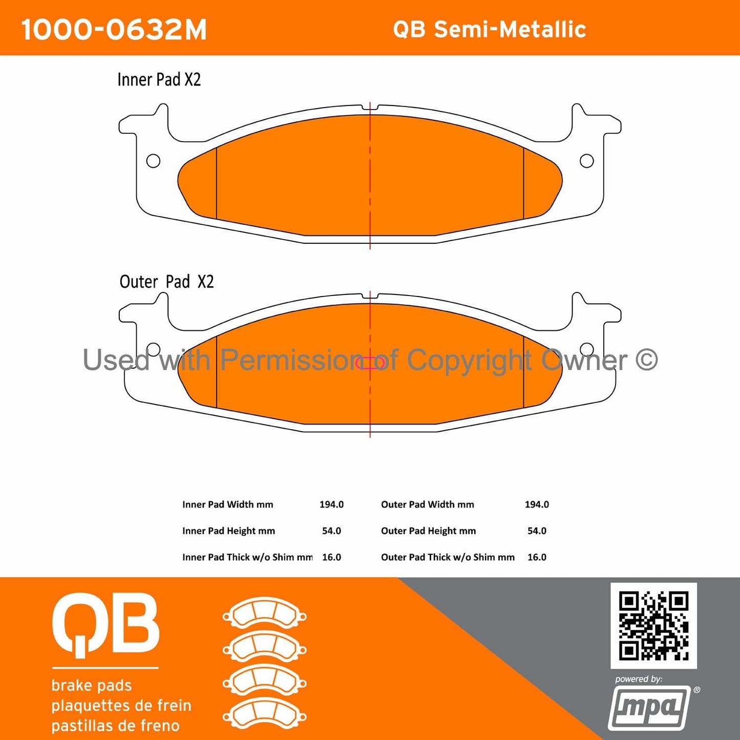 Other View of Front Disc Brake Pad Set MPA 1000-0632M