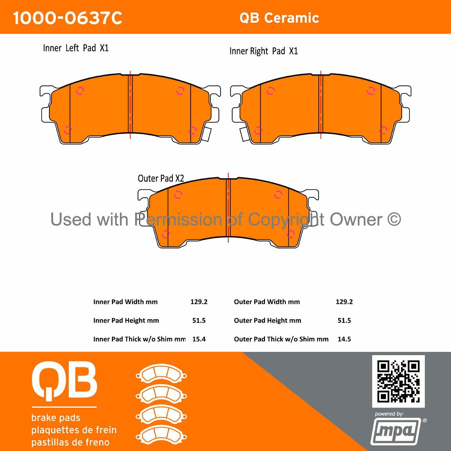 Other View of Front Disc Brake Pad Set MPA 1000-0637C