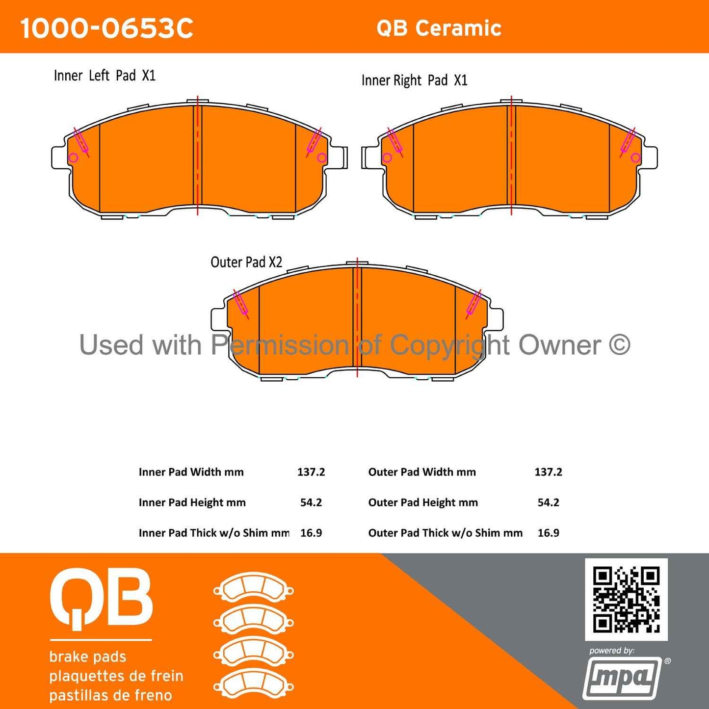 Other View of Front Disc Brake Pad Set MPA 1000-0653C