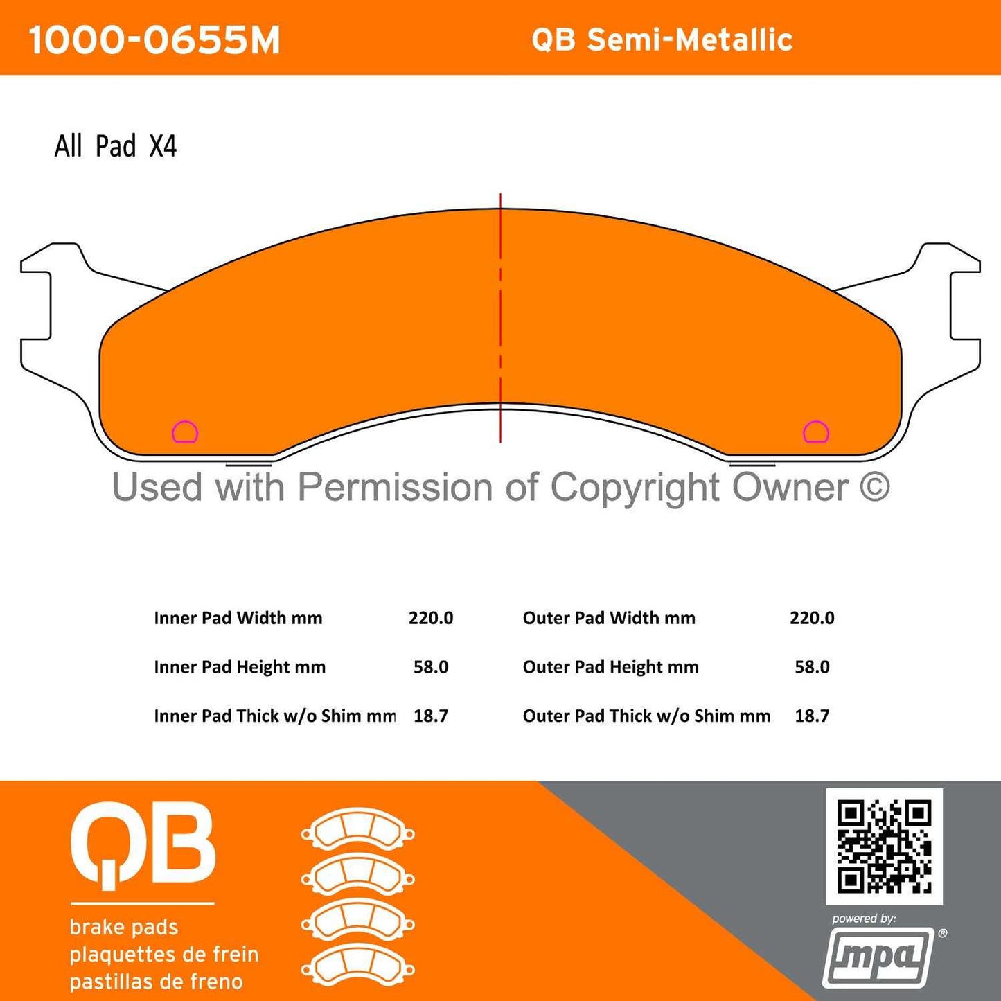 Other View of Front Disc Brake Pad Set MPA 1000-0655M